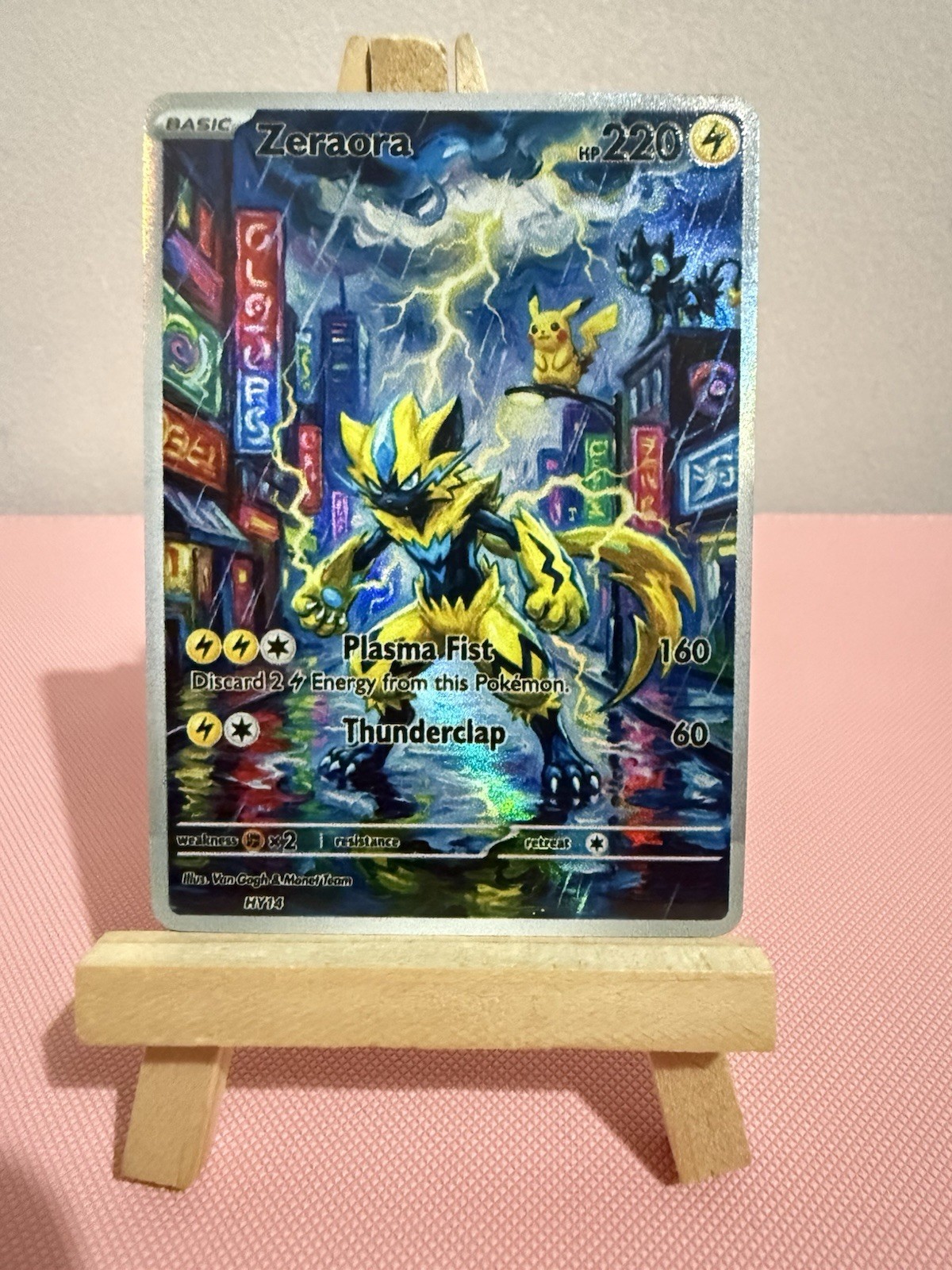 Storm City Zeraora Pokemon Card DISPLAY CARD With Luxray Pikachu