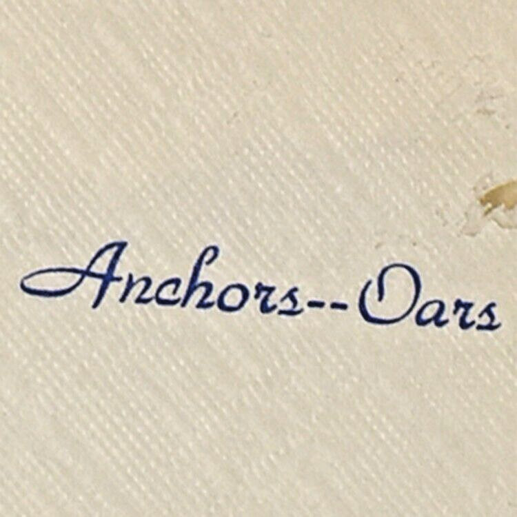 Vintage 1960s Anchors Oars Restaurant Napkin