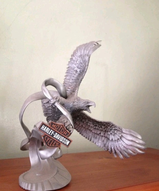 Harley Davidson Franklin Mint Spirit of the Open Road Flying Eagle Pewter Statue