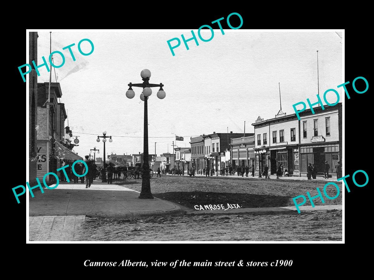 Camrose Alberta The Main Street & Stores c1900 Old Large Historic Photo