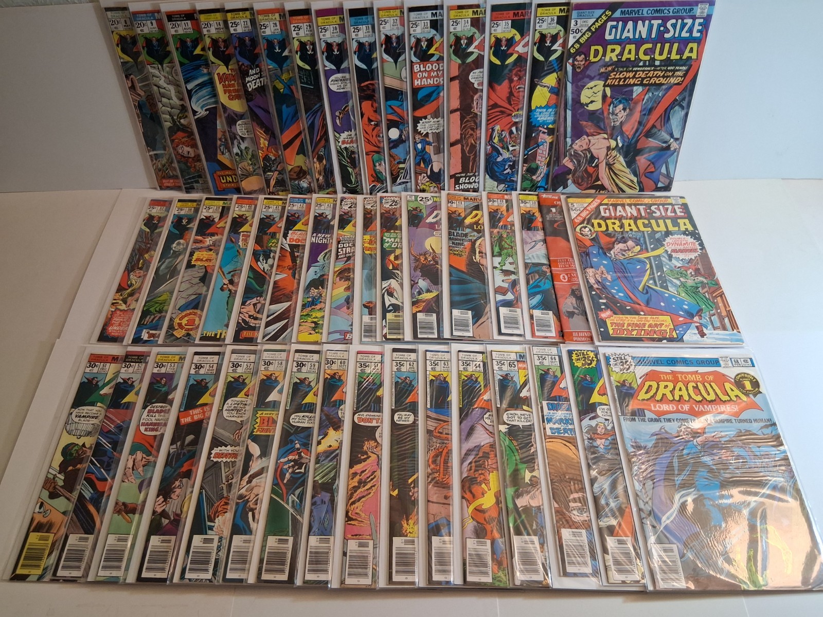 Tomb of Dracula Marvel comic lot of 47 Bronze Age Blade Keys Giant Size NICE