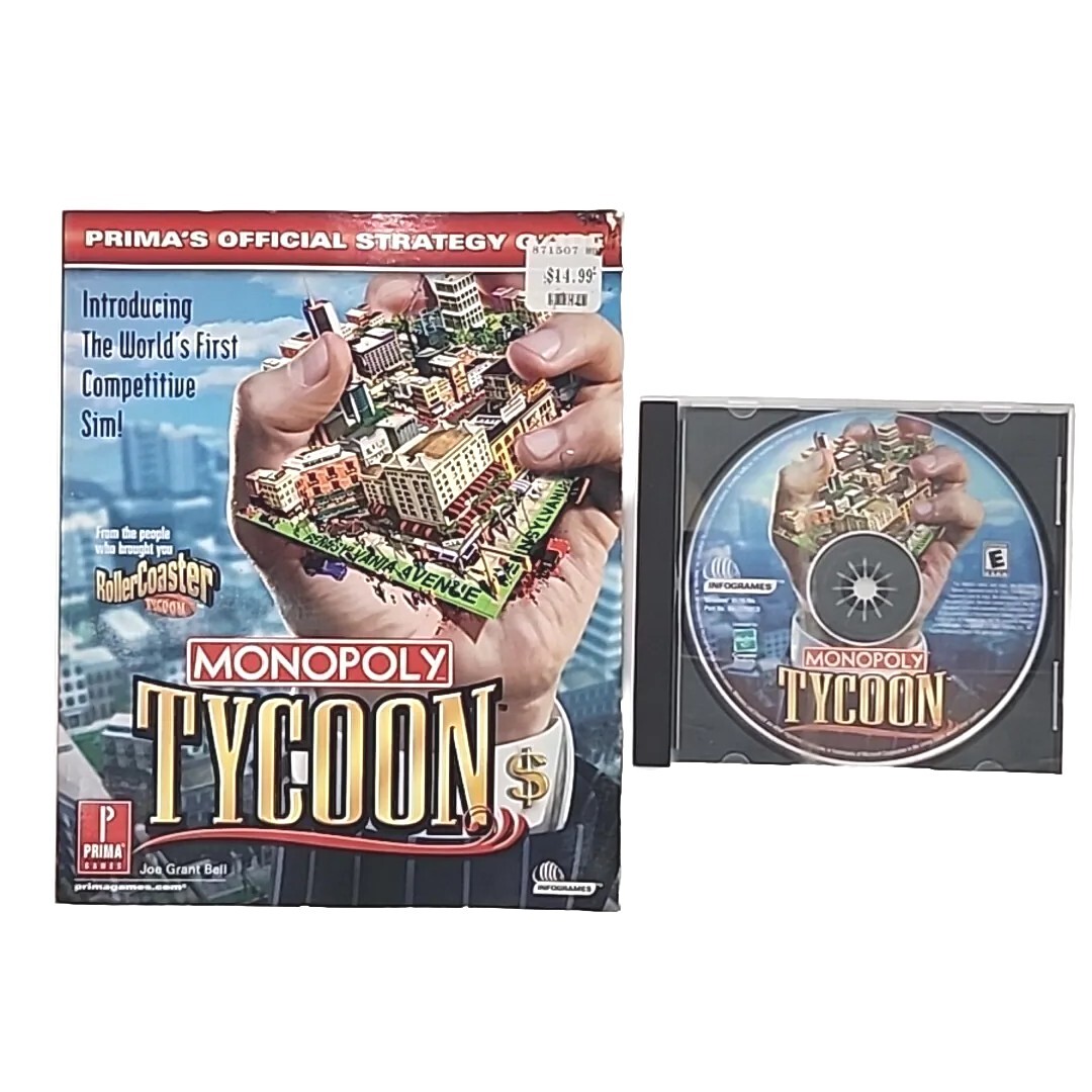Monopoly Tycoon CD-rom Game And Prima's Official Strategy Guide Infogrames 2001