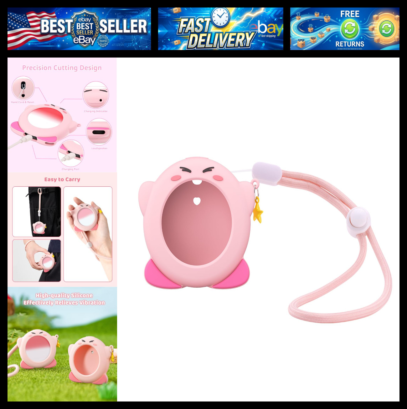 Silicone Protective Case Compatible with Poke GO Plus + 2023 with Adjustable Wri