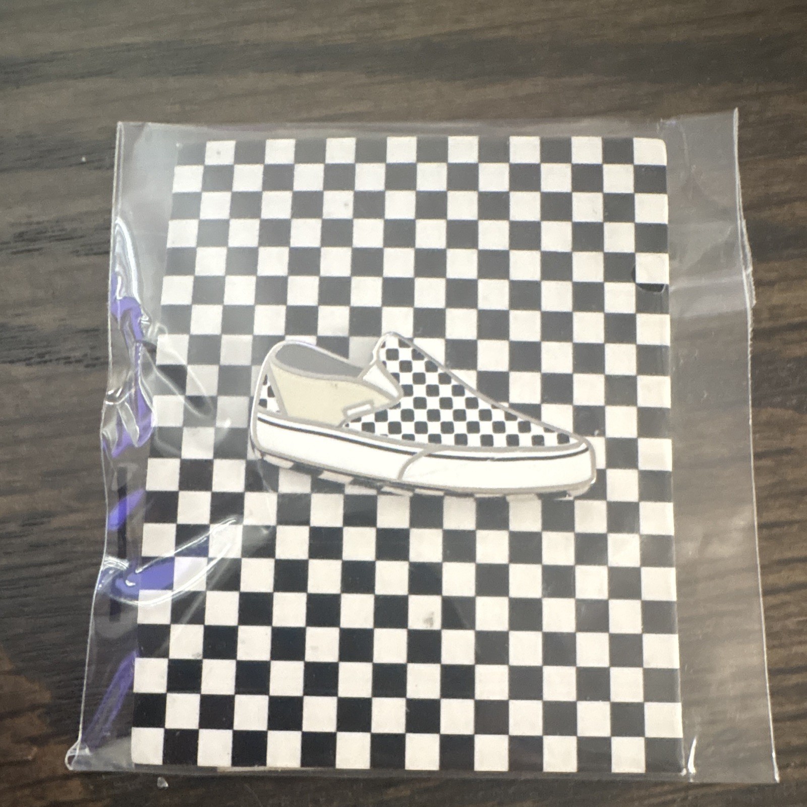 Vans Family Checkerboard Slip-On Shoe Enamel Pinback Pin, Advertising Theme