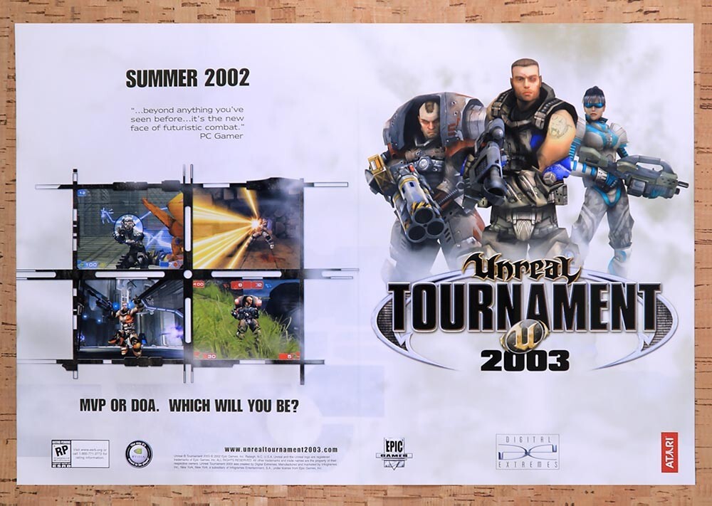 Unreal Tournament 2003 PC Original Double-Sided Foldout Poster 10.5