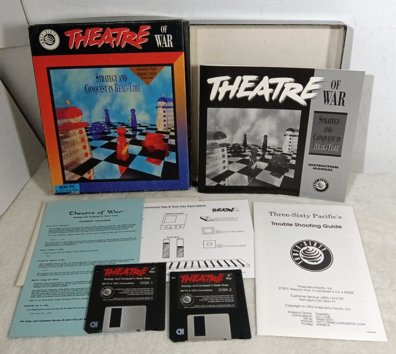 Theatre of War Strategy & Conquest PC IBM 1st Super VGA Game Three Sixty 1992