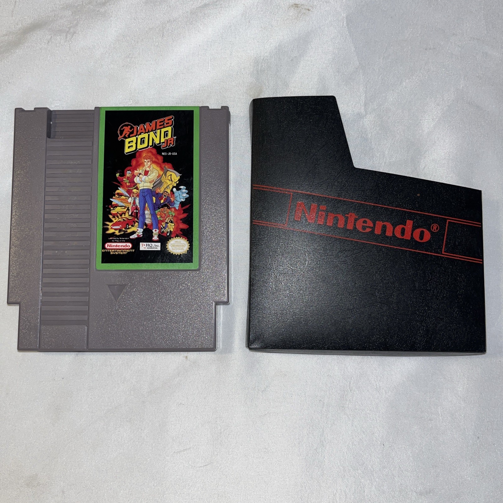James Bond Jr. NES Nintendo & Dust Sleeve Authentic Cleaned, Tested Working
