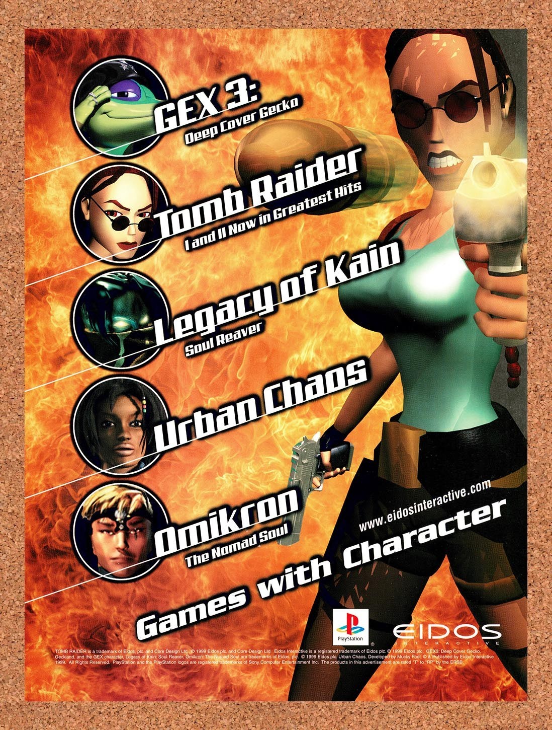 1998 Eidos Games With Character Original Advertisement / Retro Promo v11