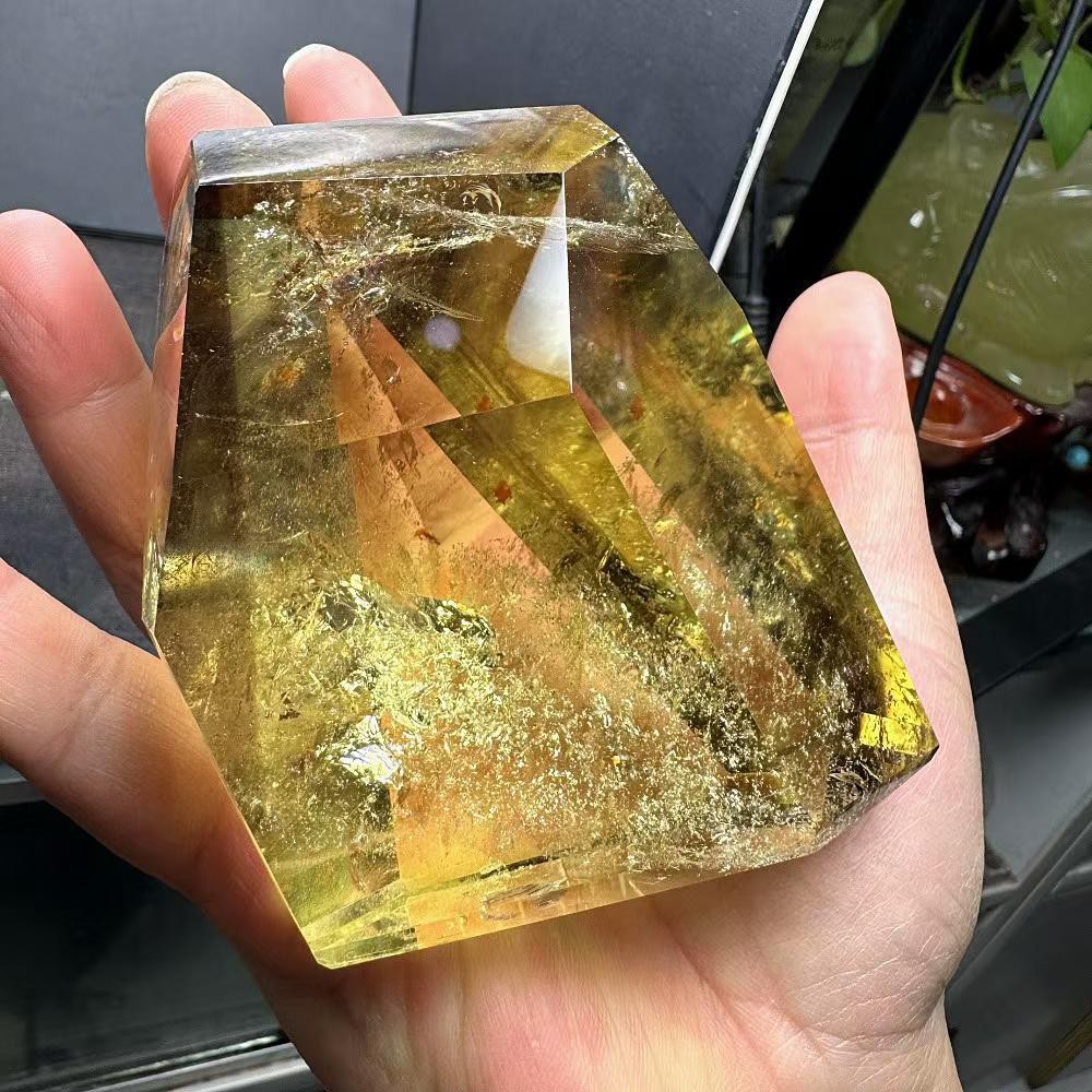 465g Natural Citrine Quartz Freeform Energy Crystal Reiki Healing Decor