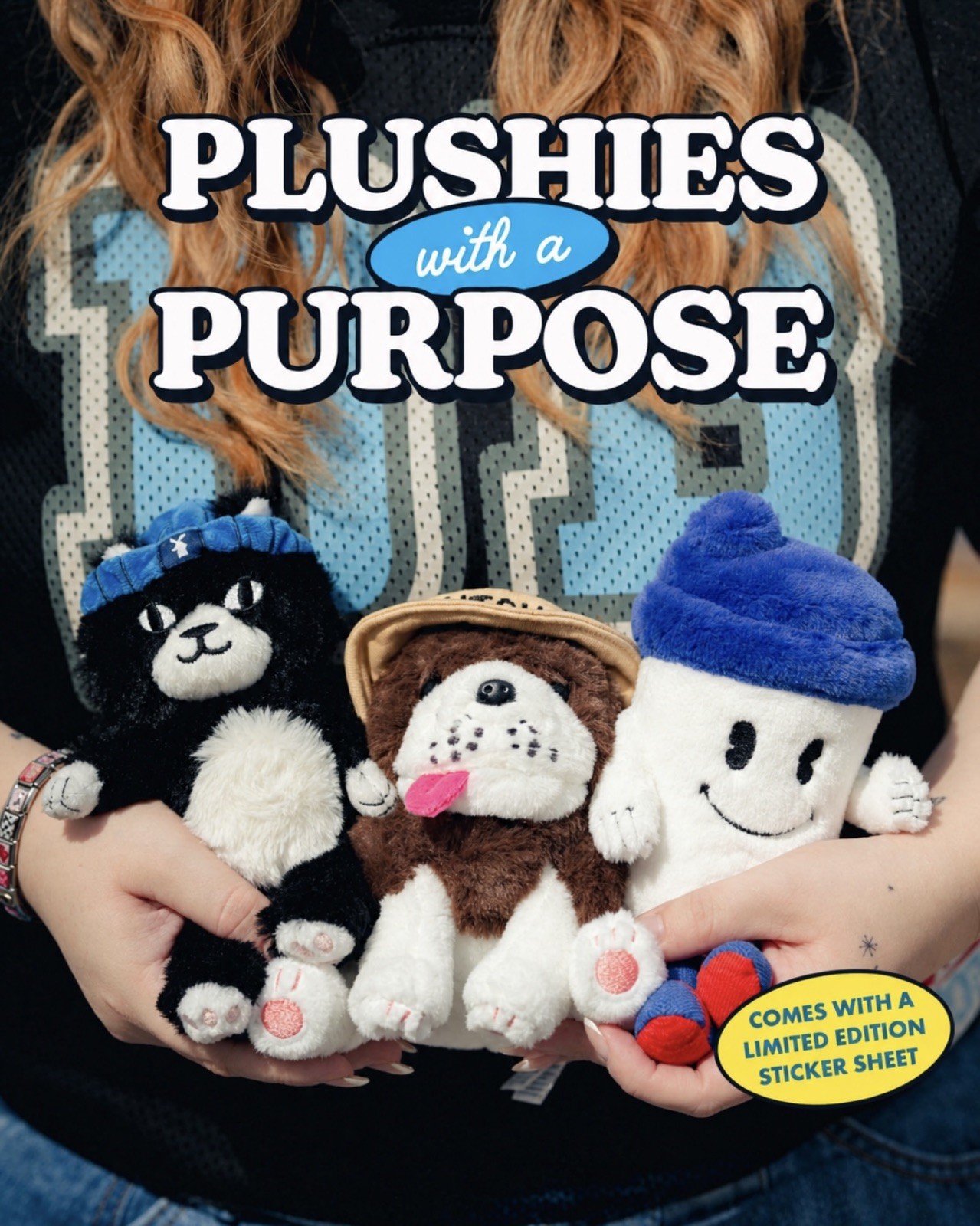 Dutch Bros Set of 3 PLUSHIES Cup, Dog, Cat and 3 Sticker Sheets OCT 19 