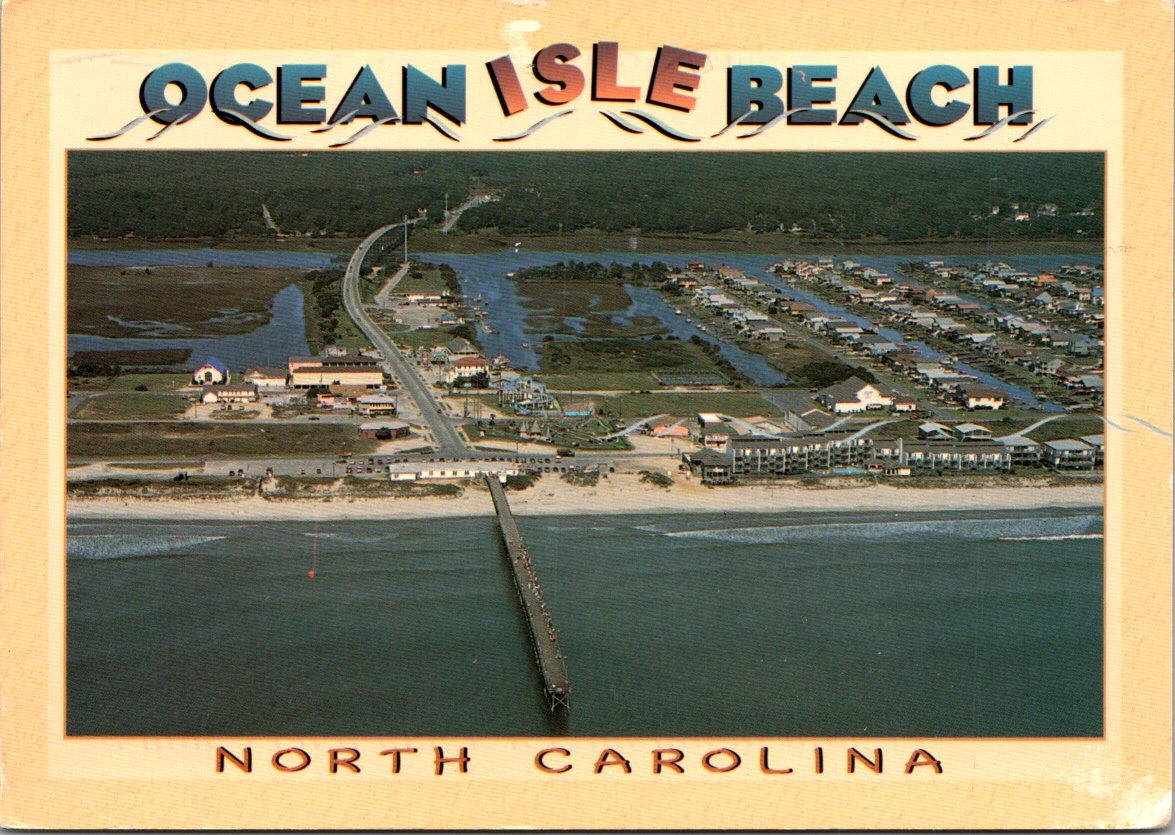 Ocean Isle Beach North Carolina Aerial View Continental Postcard B009