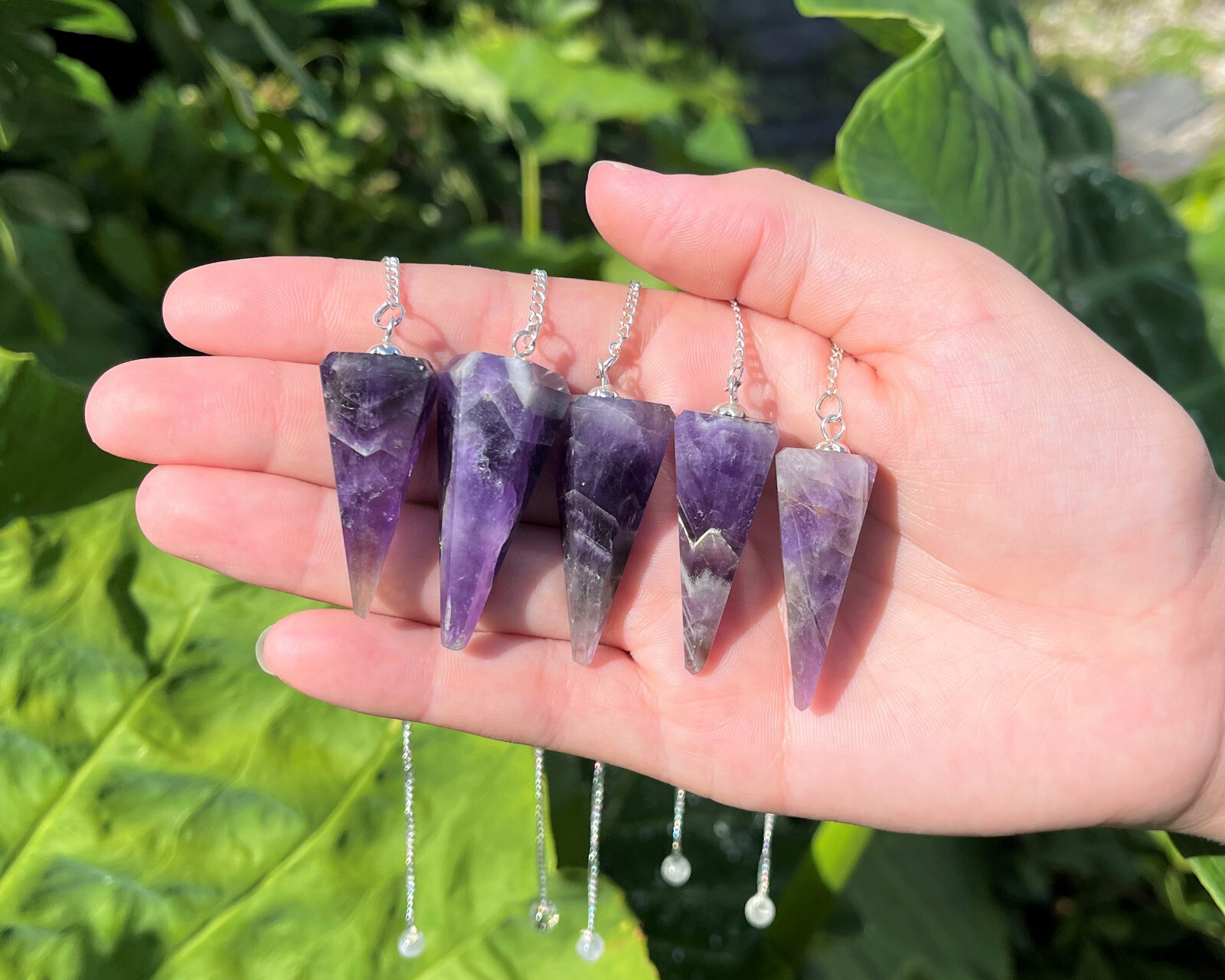 Crystal Gemstone Pendulums - HUGE Selection - Faceted Pendulum & Chain (Dowsing)