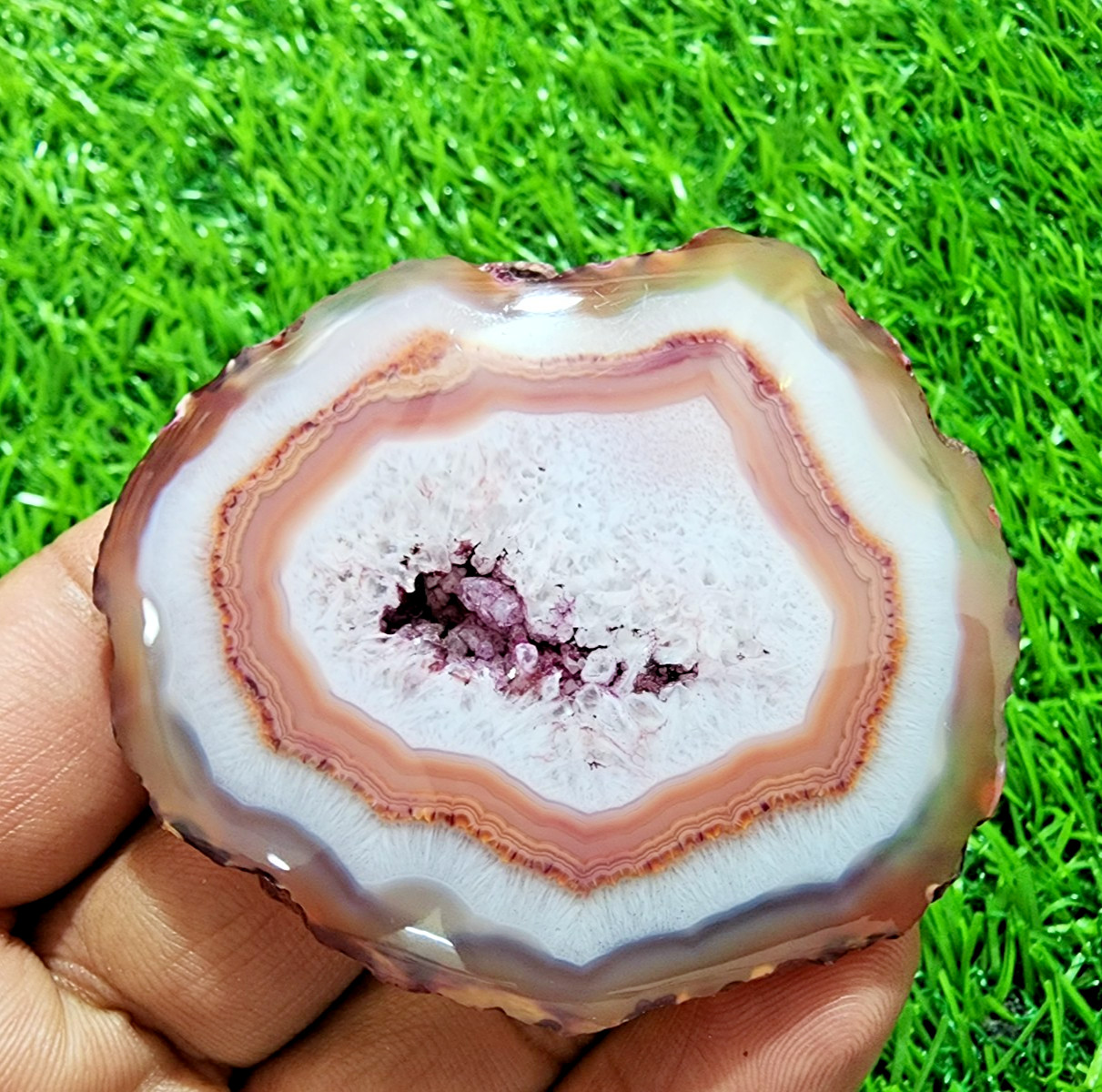 275ct Beautiful Slice Agate Slab Polished Crystal Druzy Gemstone Jewelry Making