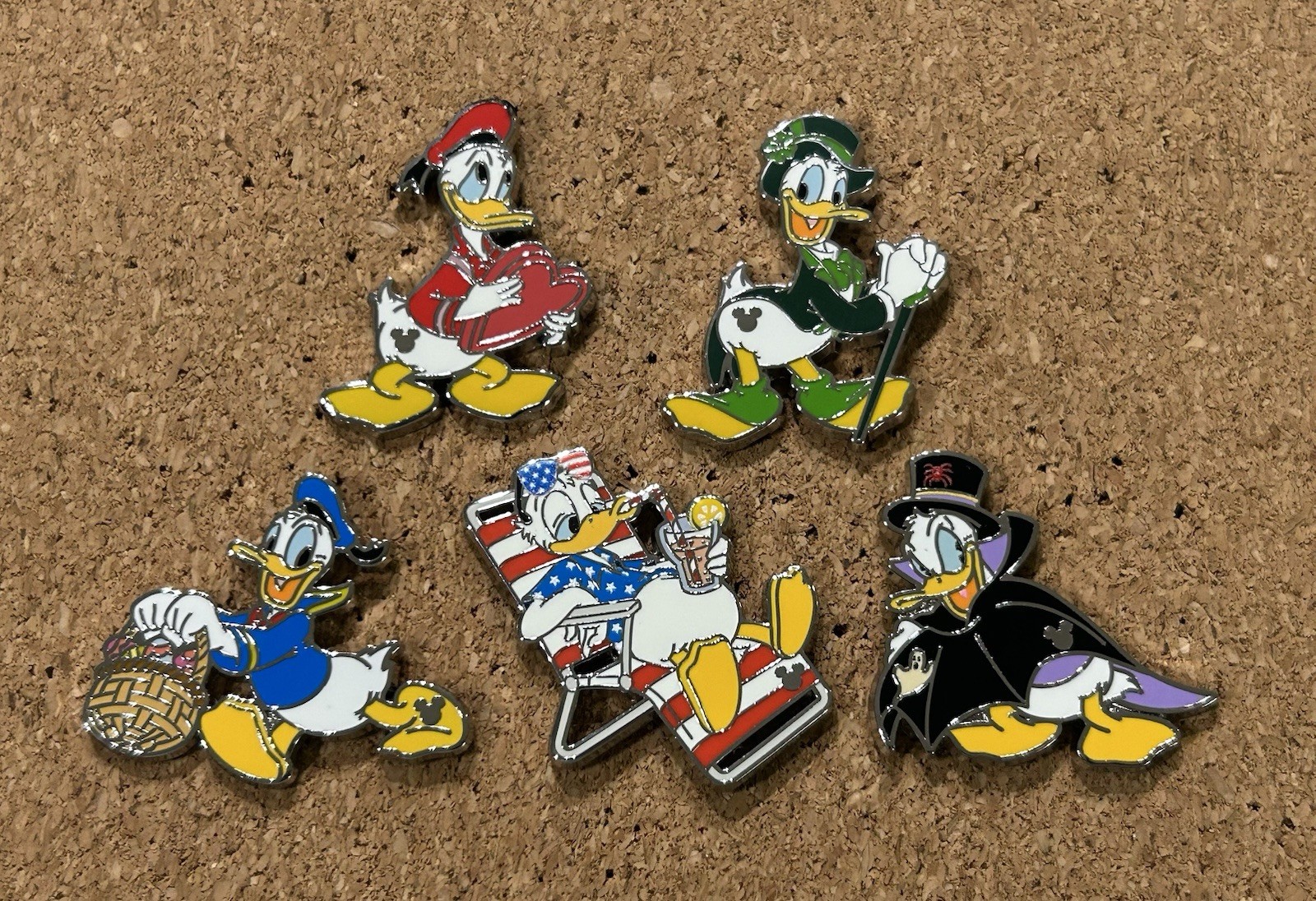 2025 Disney’s Donald Duck Seasons Hidden Disney Pin Set ~ Full set of 5