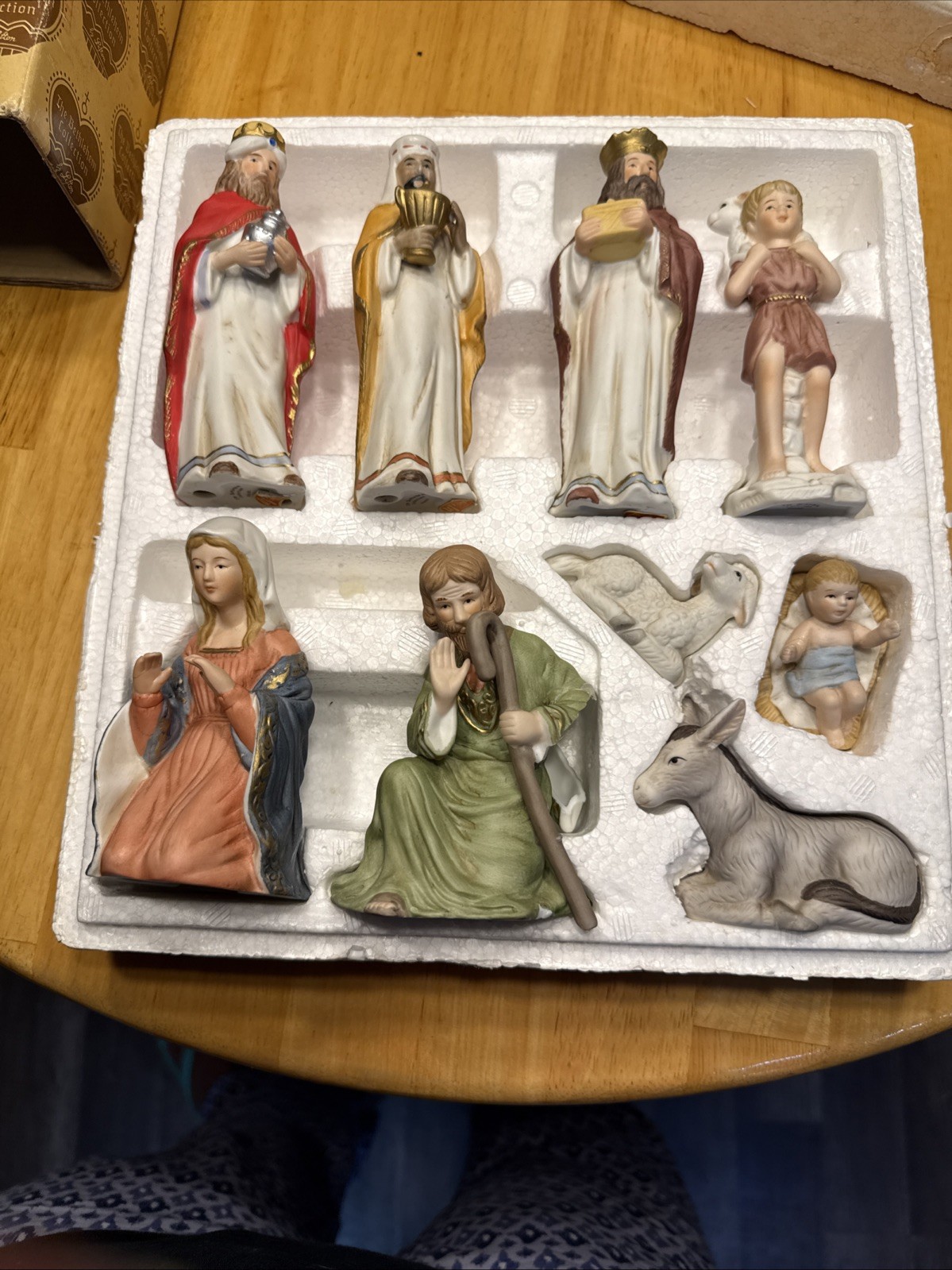 Lefton Nativity Bethlehem Collection 1986 (9) Pieces 05690 In Original Box.