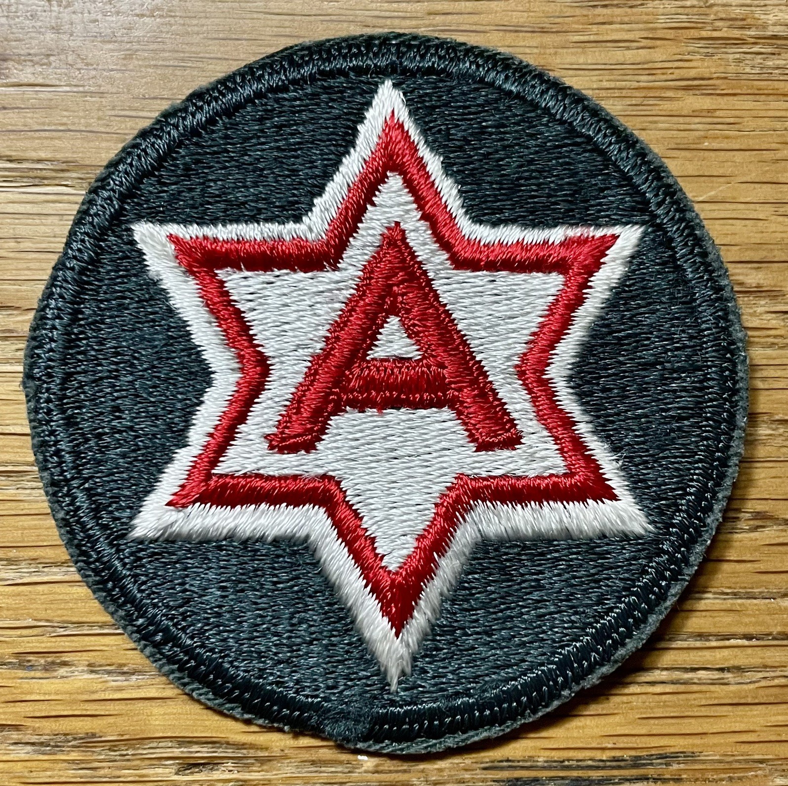 ORIGINAL 1950’s/60’s - US 6th ARMY PATCH - ARMY GREEN BACKGROUND