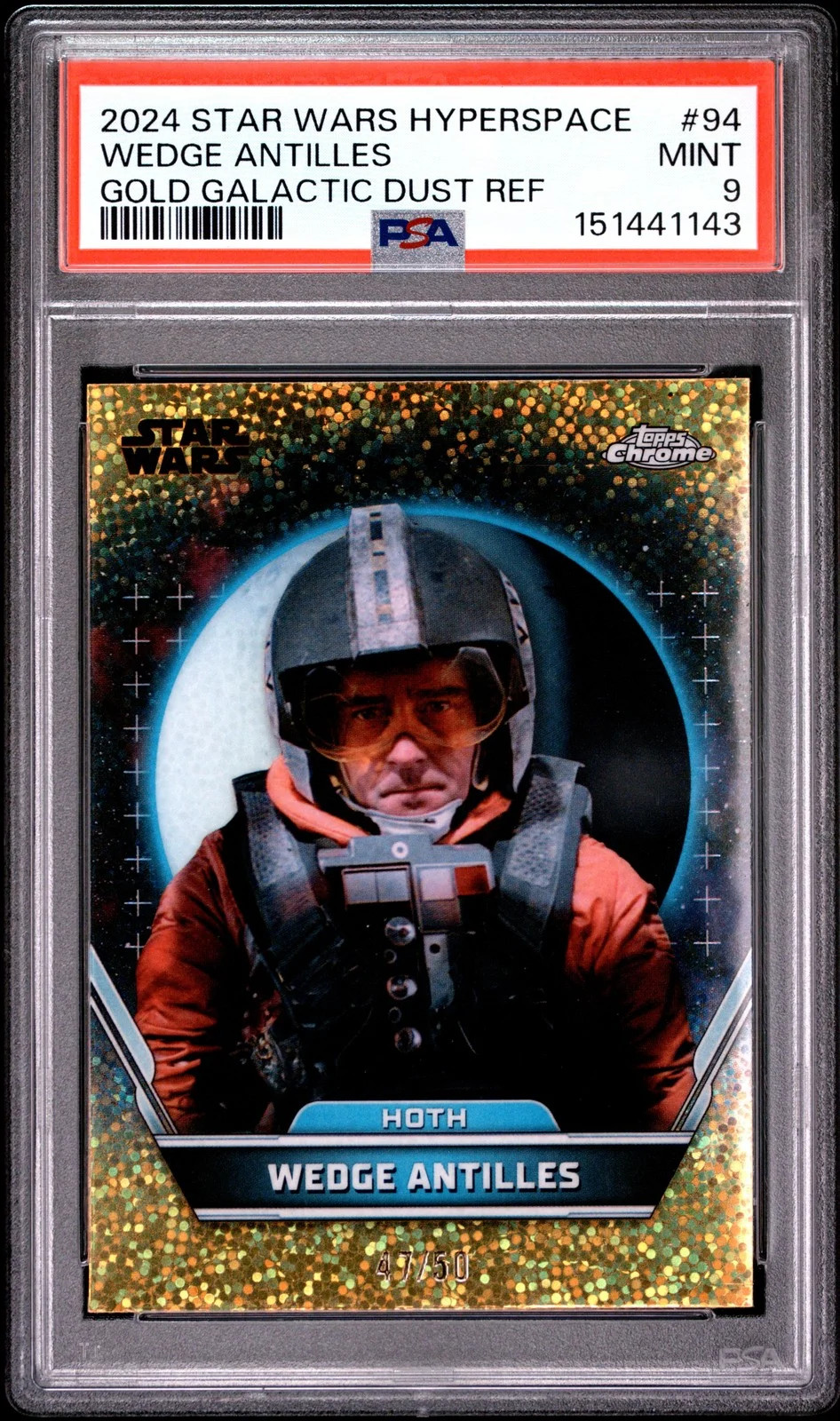 2024 Topps Star Wars Hyperspace - Wedge Antilles #94 - GOLD Refractor /50 - PSA