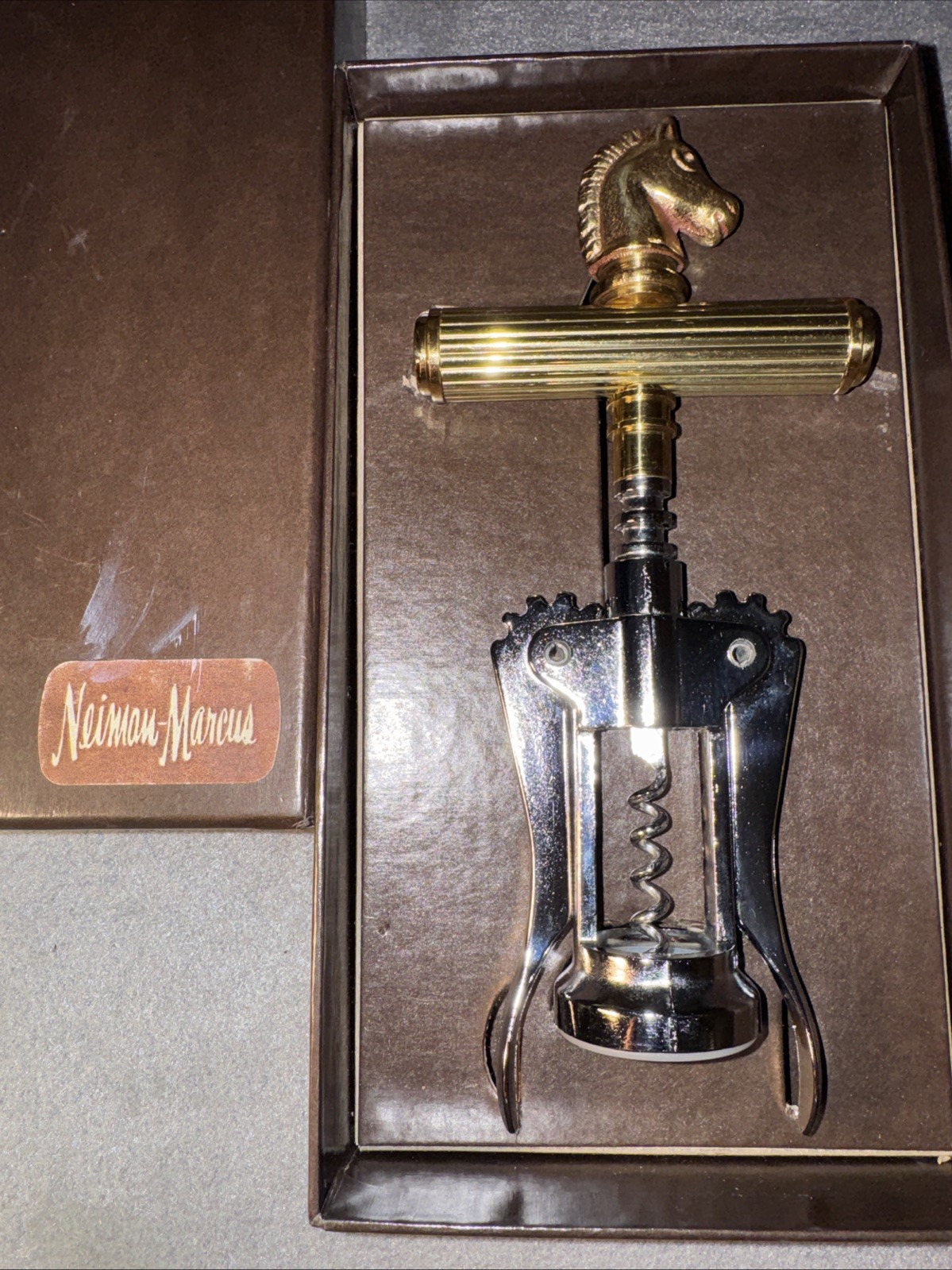 Vintage Neiman Marcus Maxwell Phillips Horse Head Corkscrew Hollywood Regency
