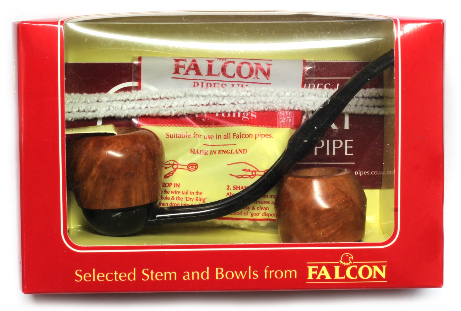 Falcon Hunter Pipe Set with Bent Stem and Algiers and Bulldog Hunter Bowls