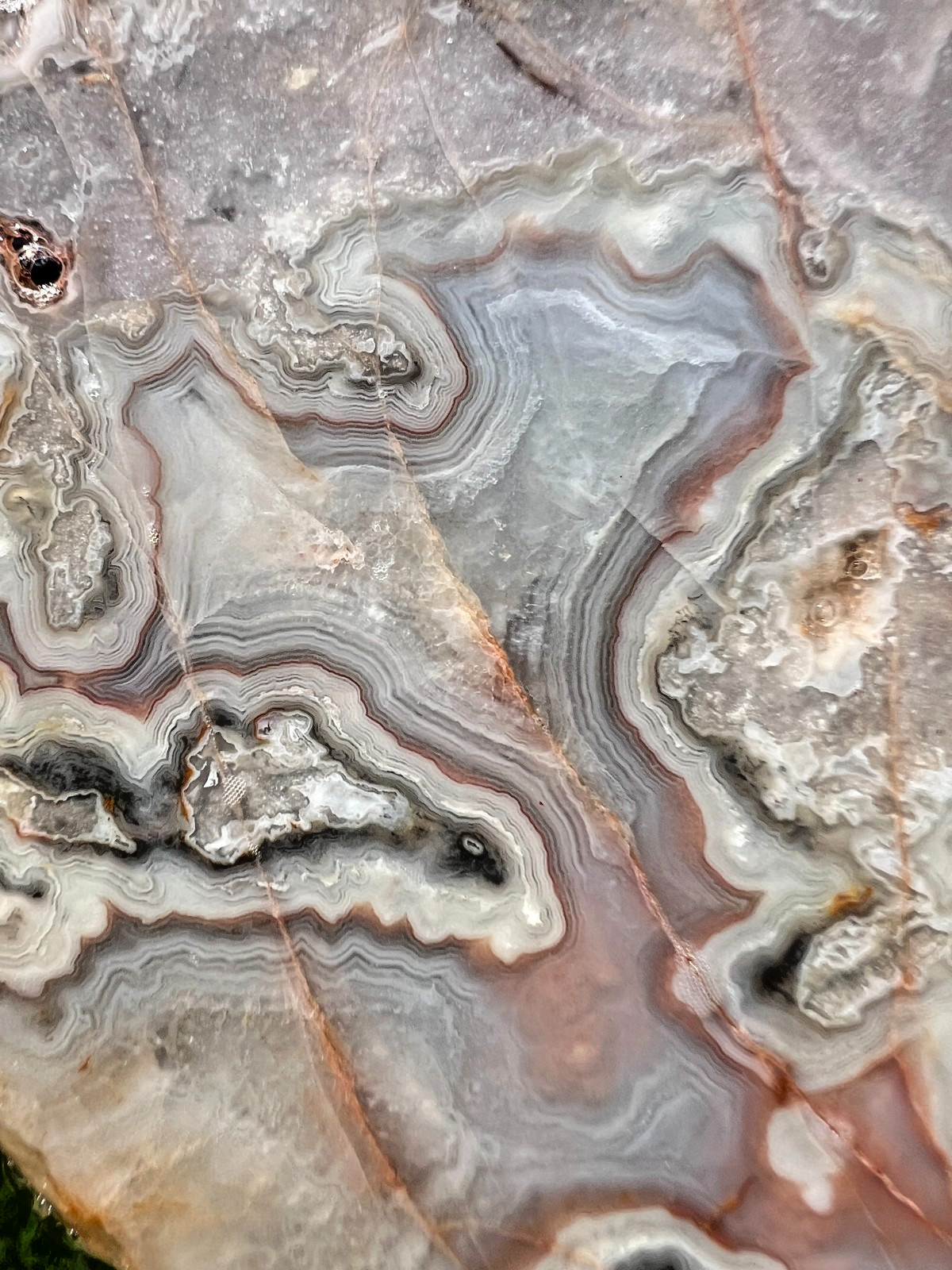 Very Cool Missouri Lace Agate/Crystal Slab - Ex Large - 374g