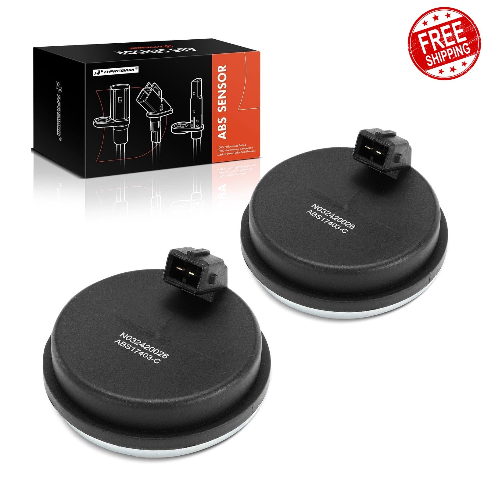 A-Premium Rear Left/Right ABS Speed Sensor Pack of 2 Hyundai Kia