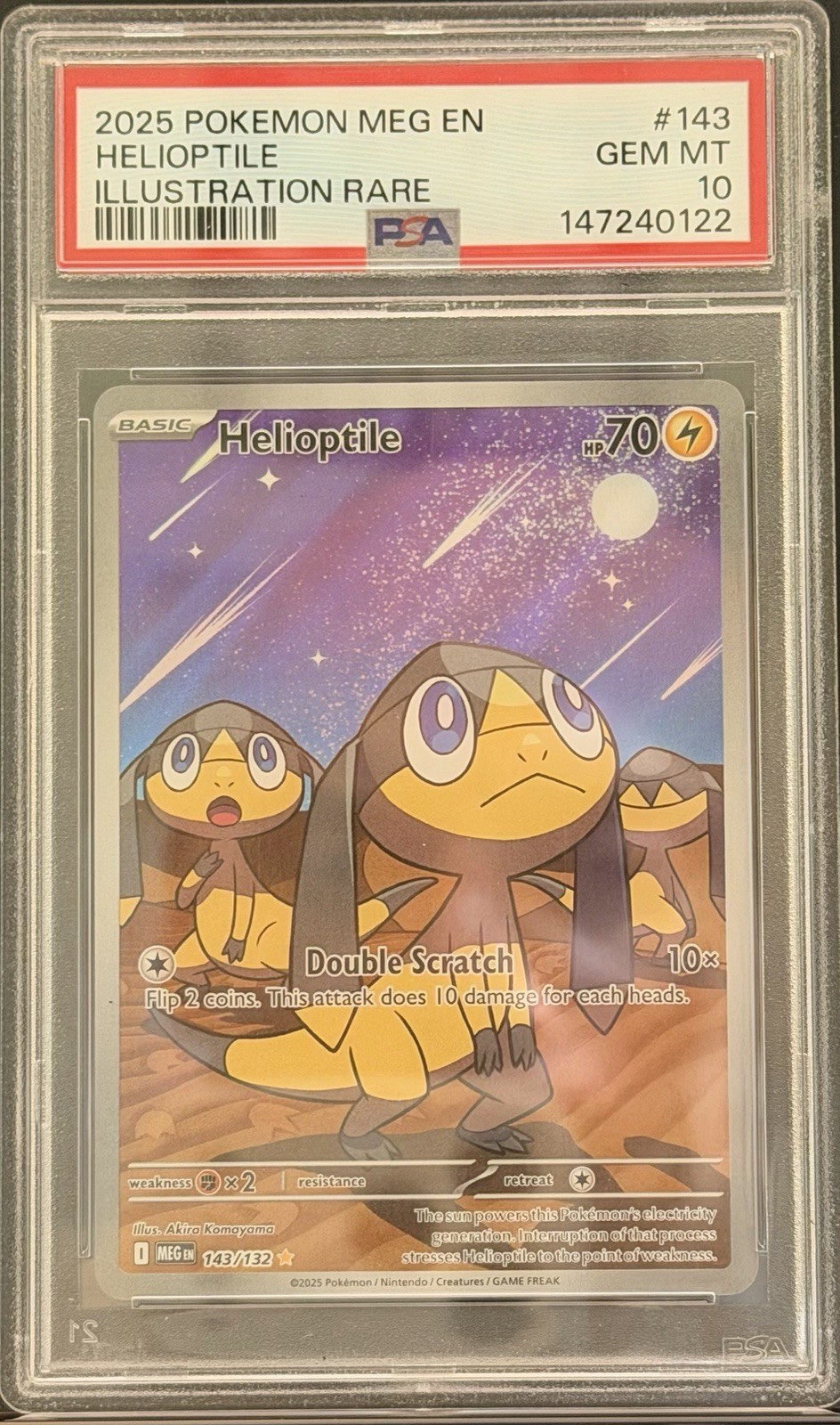 2025 Pokemon Helioptile 143/132 Illustration Rare Mega Evolution PSA 10 GEM MT ✅