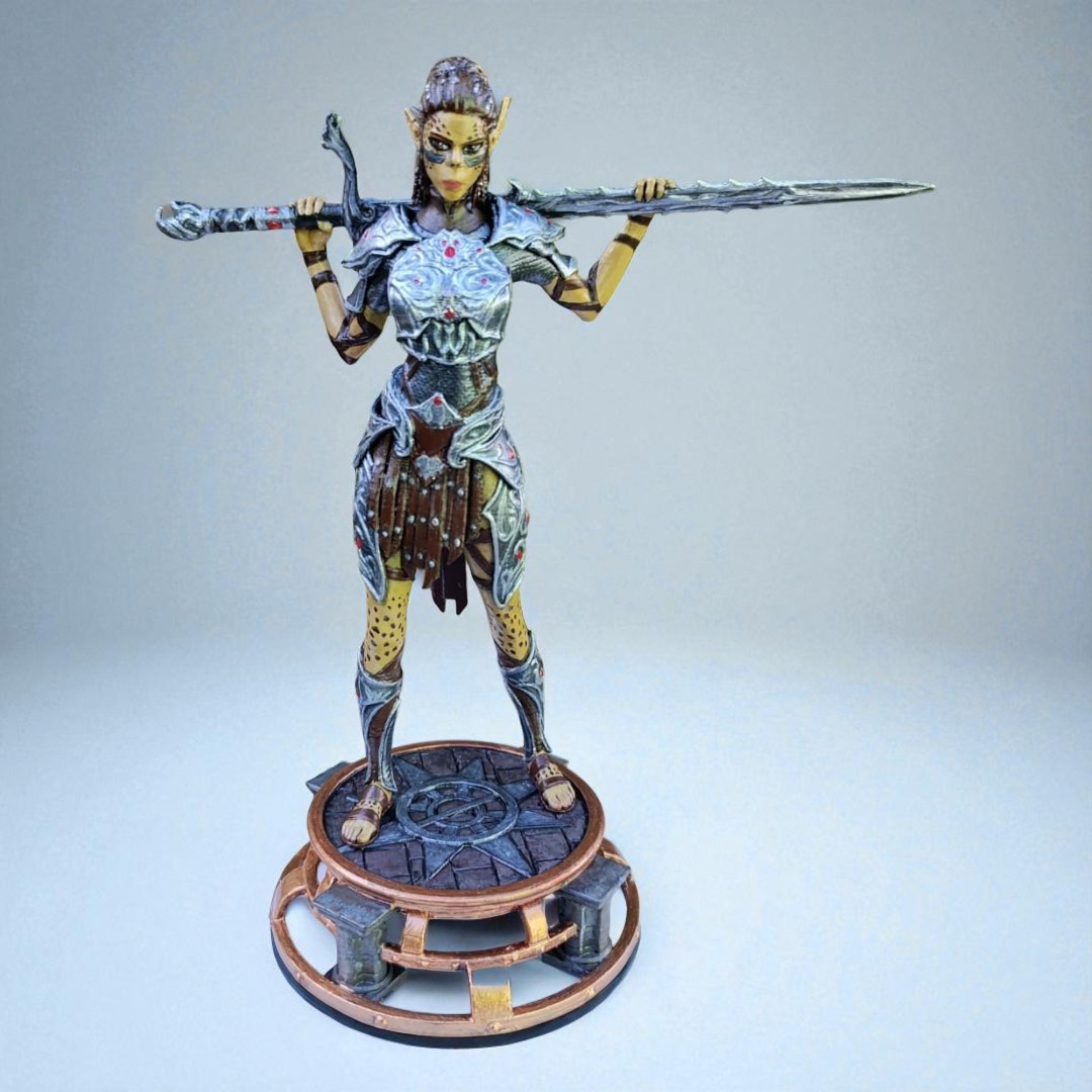 Lae'zel Fantasy Figure Airbrush Painted 25cm Adult Statue - Inspired by BG3 RPG