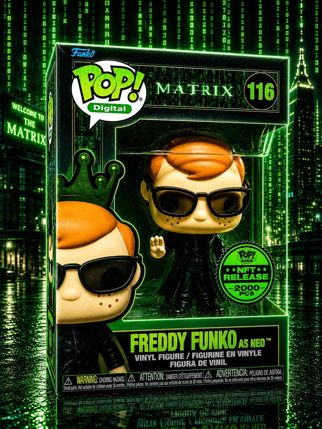 Funko Pop Digital The Matrix Freddy Funko As Neo 2000 pc w/Protector 