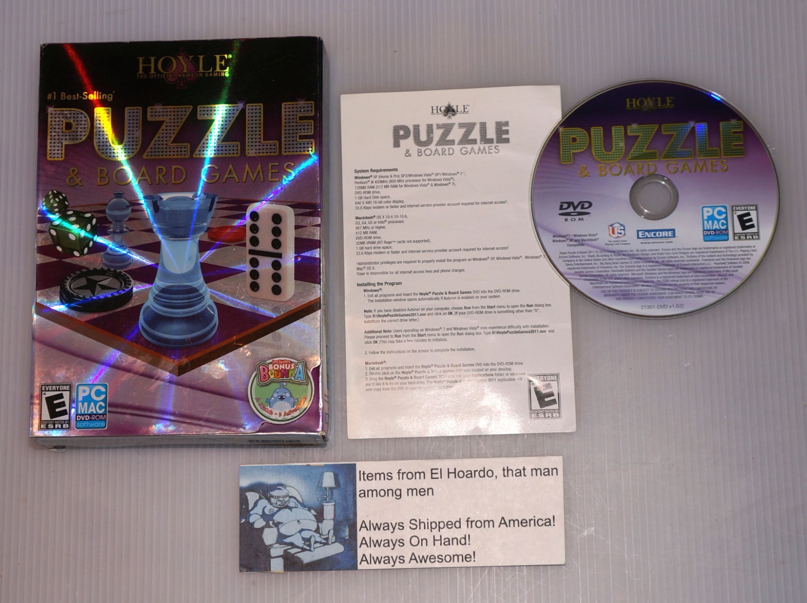 Hoyle Puzzle & Board Games 2011 (Windows/Mac, 2010) In box wow