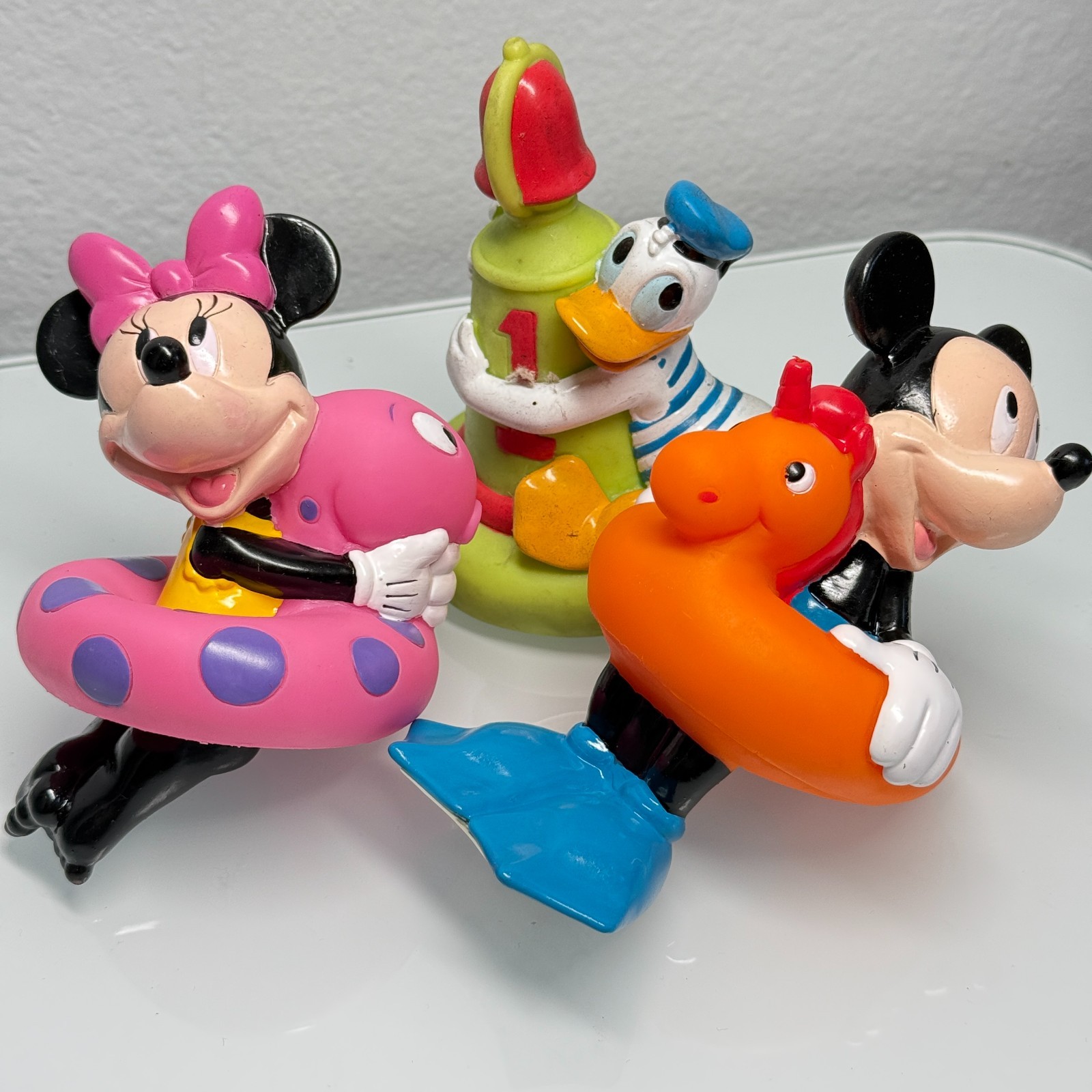 Vintage Disney Mickey\'s Stuff Bath Floaters Mickey Minnie Donald Set of 3 90\'s