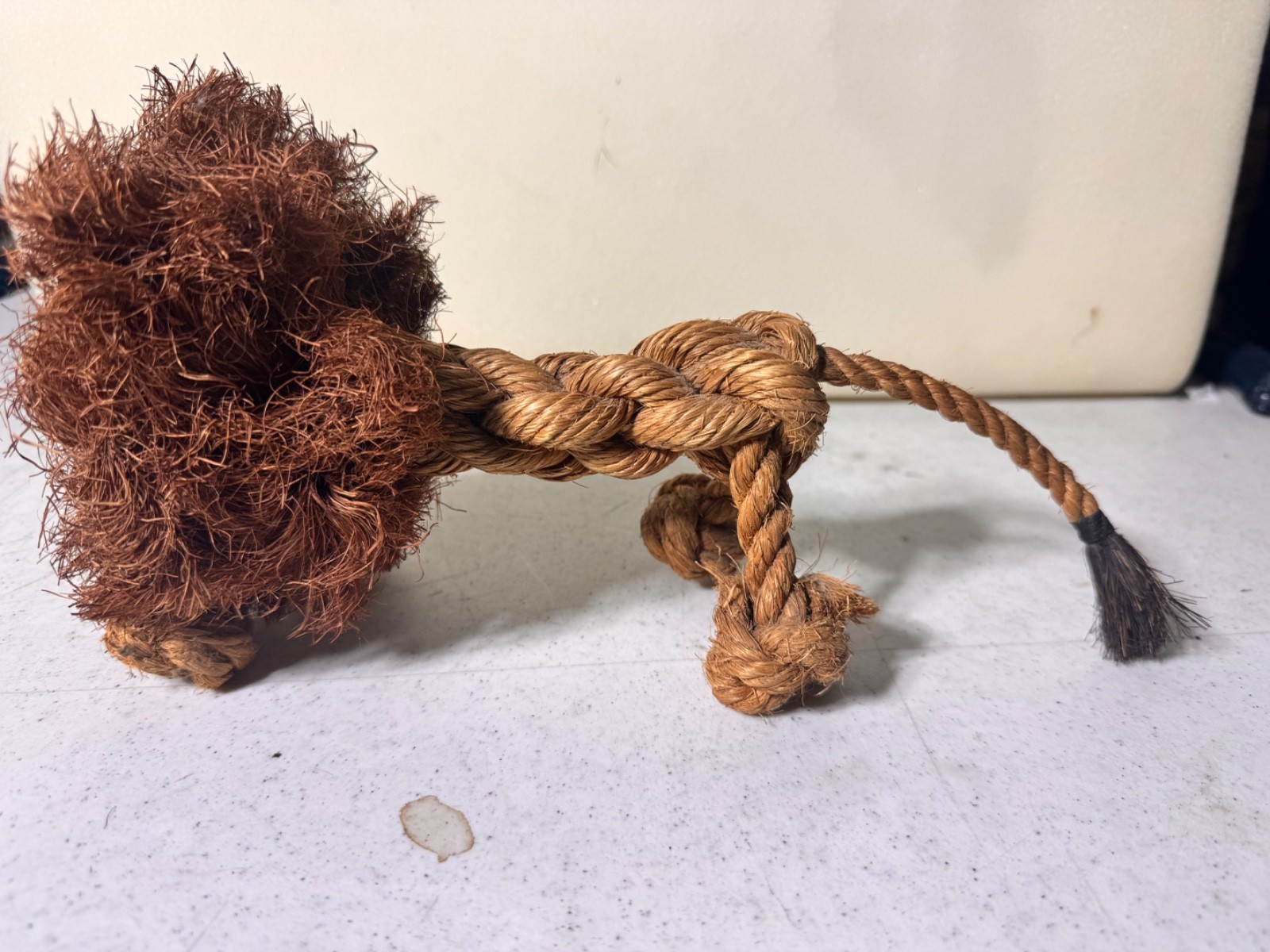 Vintage Danish MCM Jute Rope Lion Sculpture Kay Bojesen Jorgen Bloch Style Clean