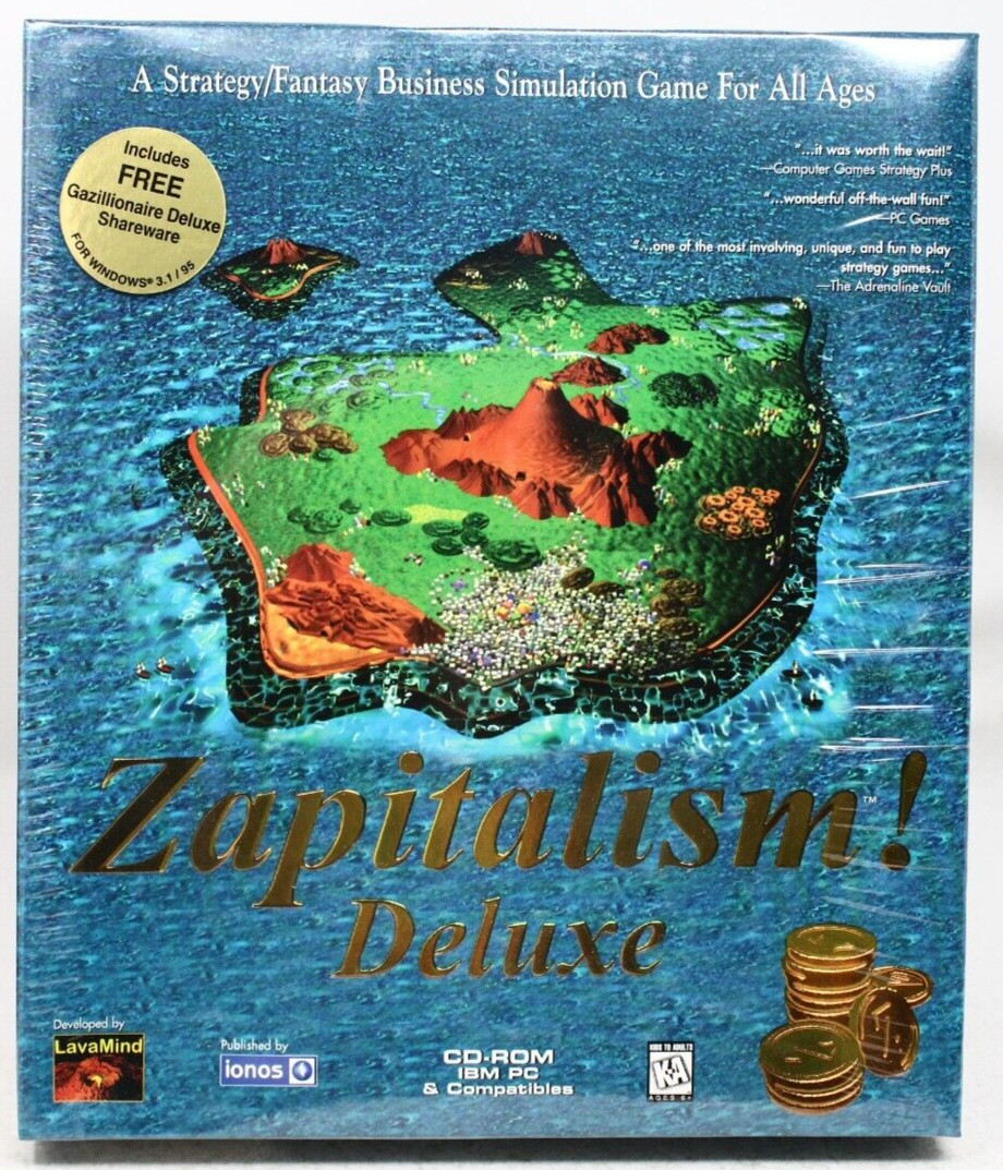 Zapitalism Deluxe - PC, 1997 - Ionos - Lavamind - Big Box - New - See desc.
