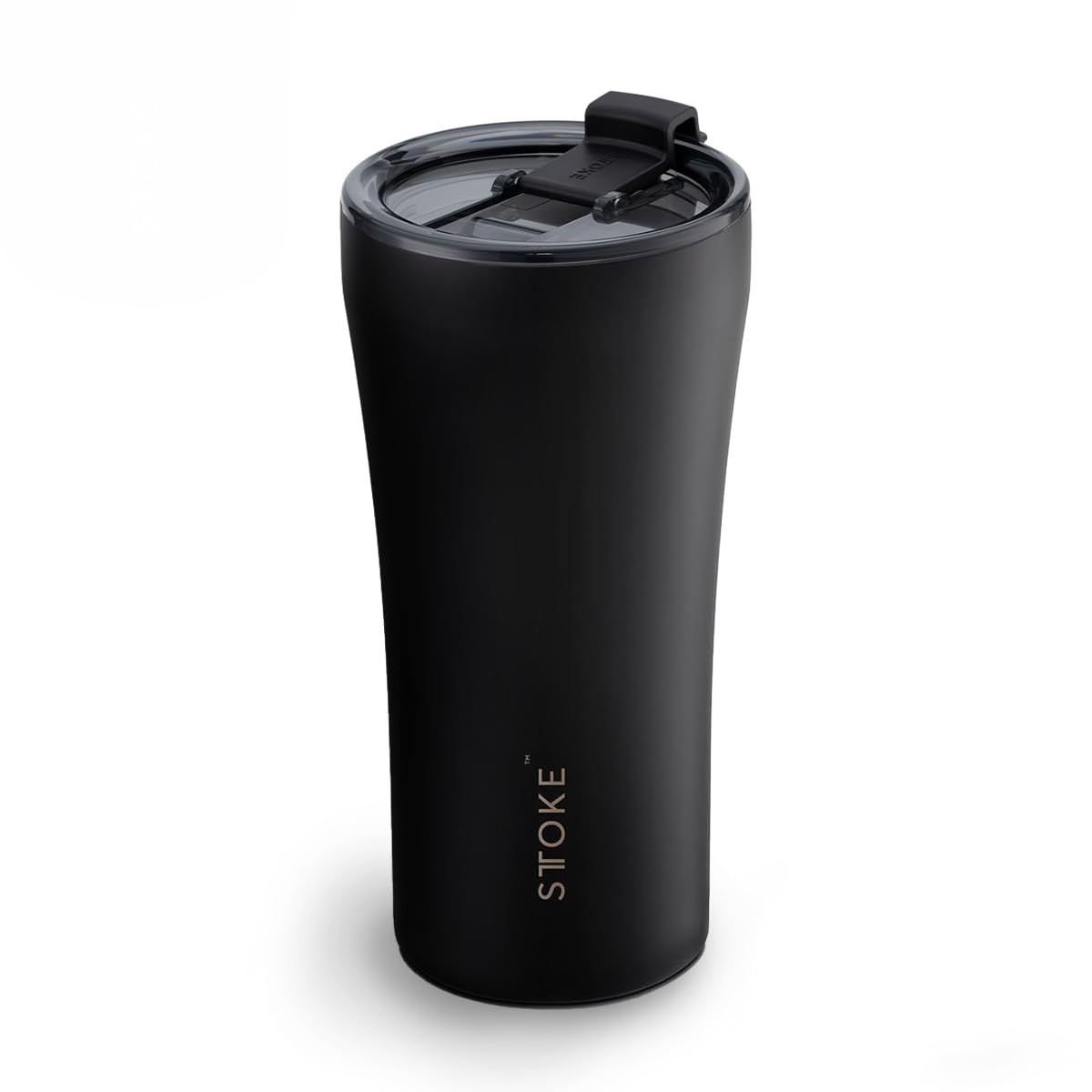 Sttoke Leakproof Ceramic Reusable Coffee Cup 16 oz - Luxe Black,Mugs