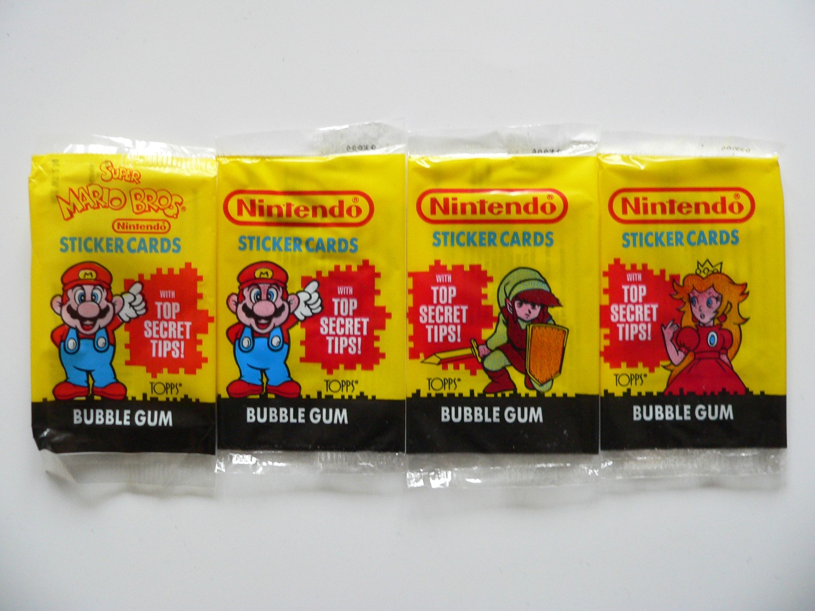 1990 Topps Euro Nintendo Super Mario Bros bubble gum game empty pack wrappers