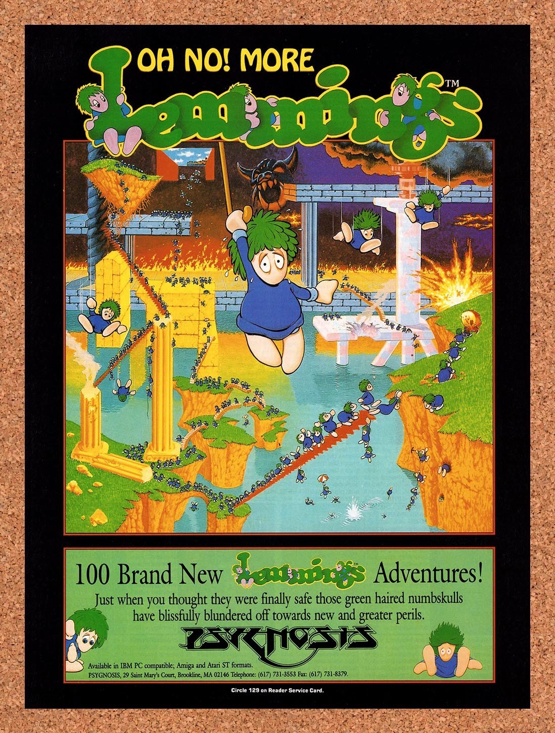 1992 Oh No More Lemmings IBM Expansion Pack Original Advertisement / Promo v1