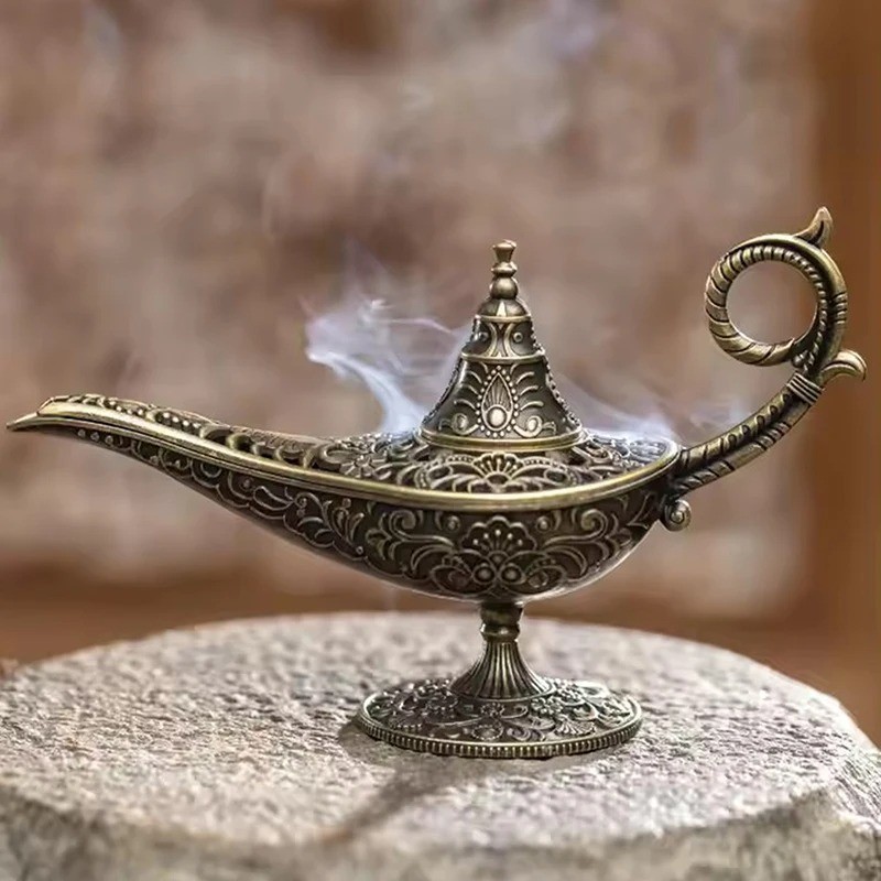 Antique Style Metal Incense Burner Cone Holder Home Decor Gift