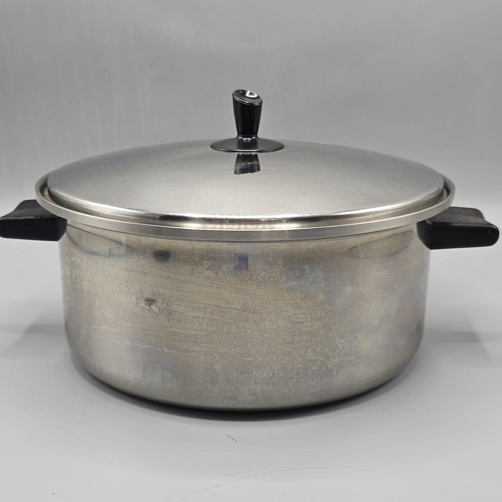 Vintage Regal Pyro 3 Ply 18-8 Stainless Steel 5 Qt Stock Pot & Lid Made USA