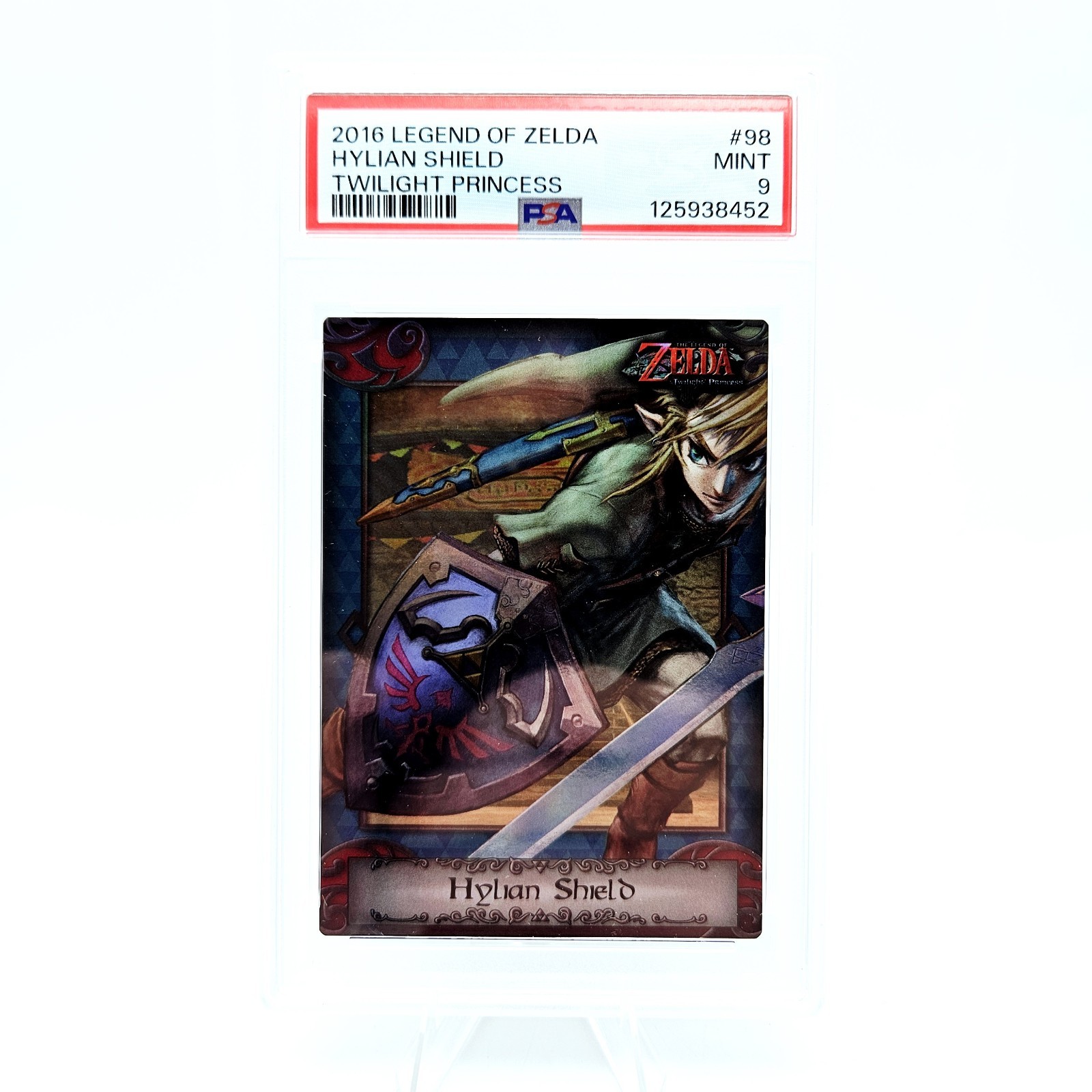 2016 Legend of Zelda Twilight Princess #98 PSA 9 Hylian Shield Link Foil