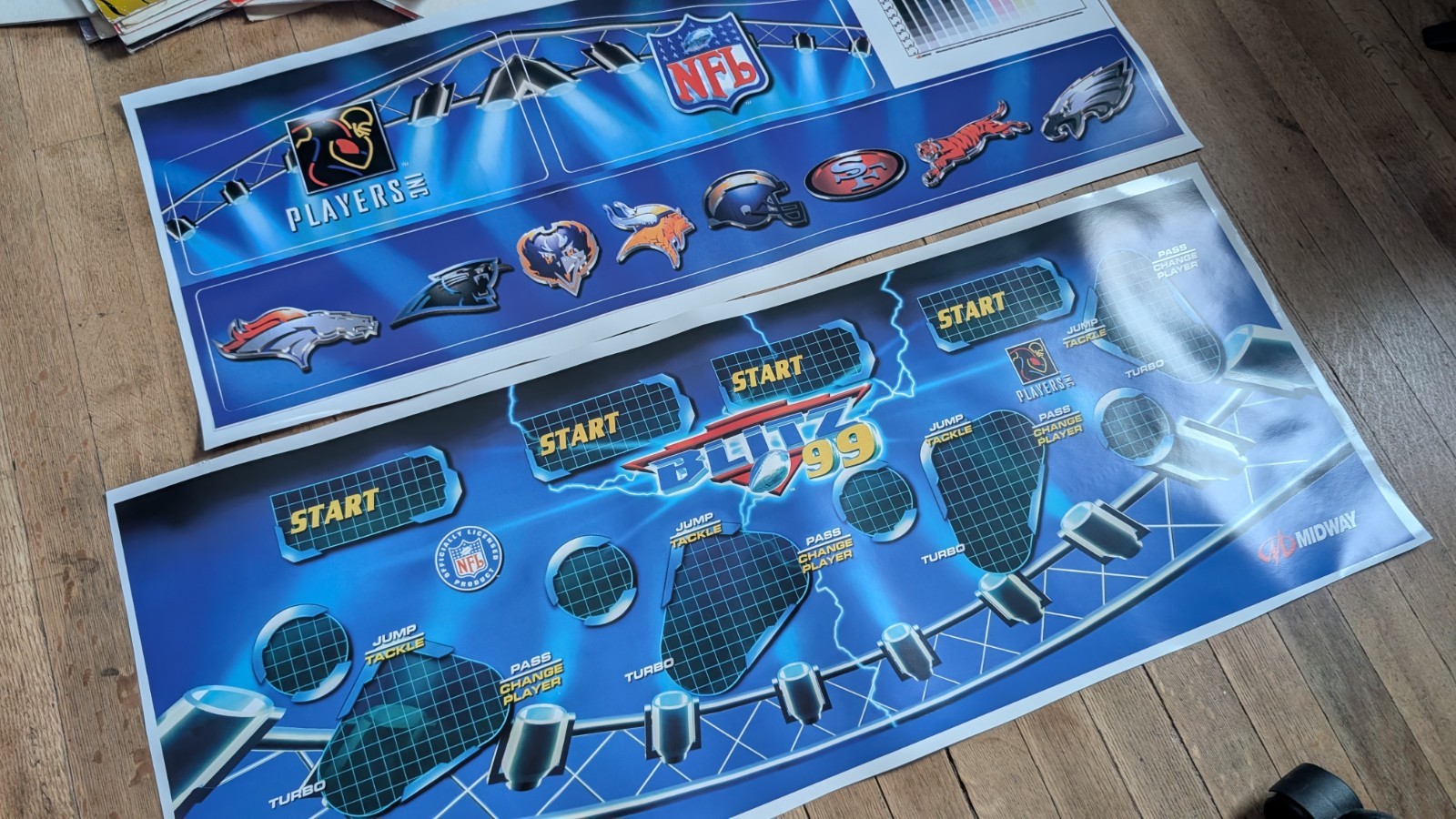 Midway Blitz'99  Control Panel Overlay  and box art  4 player .