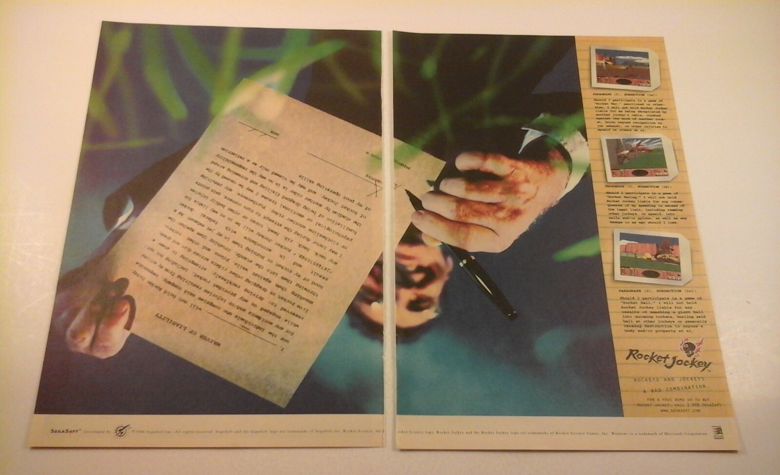 1996 Video Game Print Ad - ROCKET JOCKEY - PC WINDOWS SEGASOFT 10