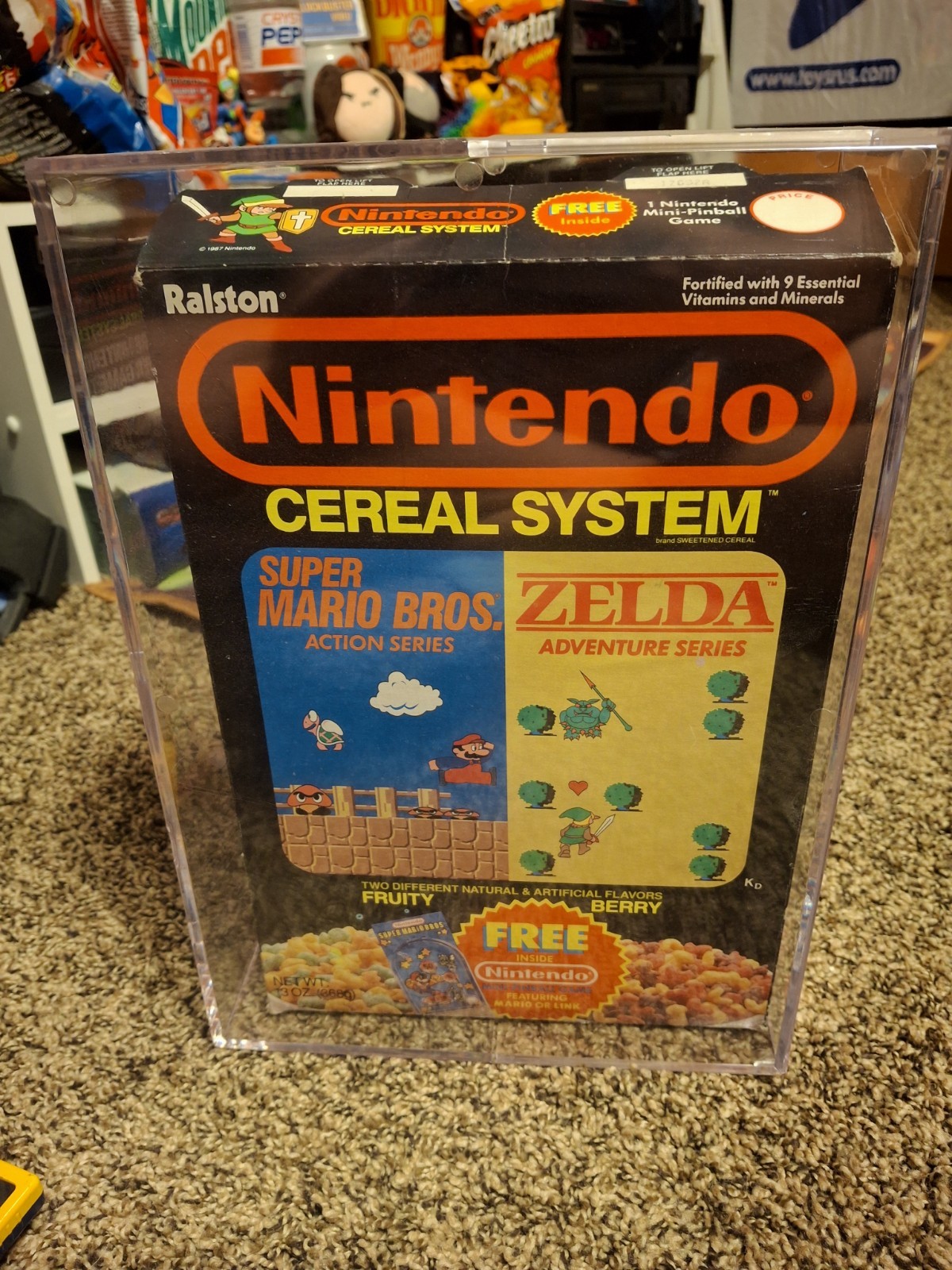 1988 Ralston Nintendo Cereal System Box Zelda Mario Power Cards - In Case