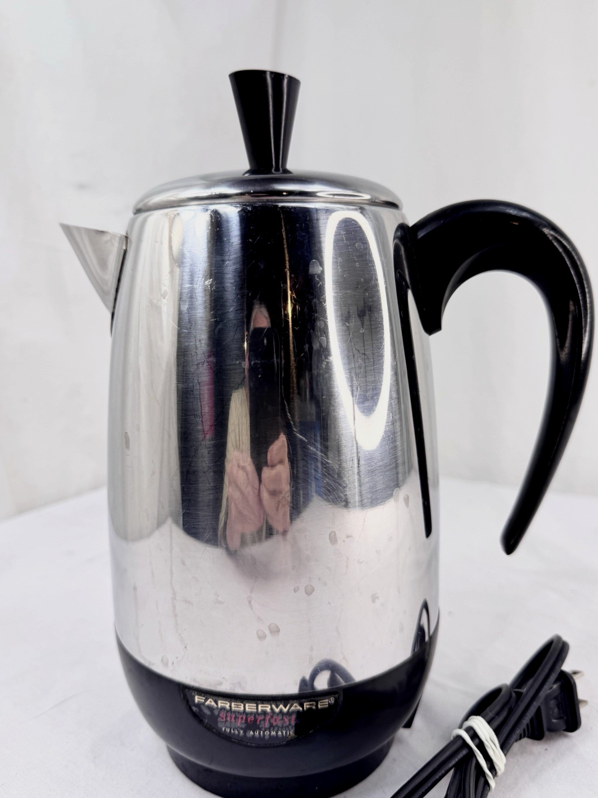 Vtg Farberware 8 Cup Coffee Percolator Pot Superfast Automatic 138 USA Tested FS