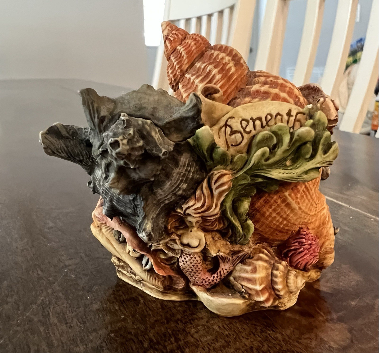 Vintage Harmony Kingdom Beneath the Ever Changing Seas Seashell Trinket Box 