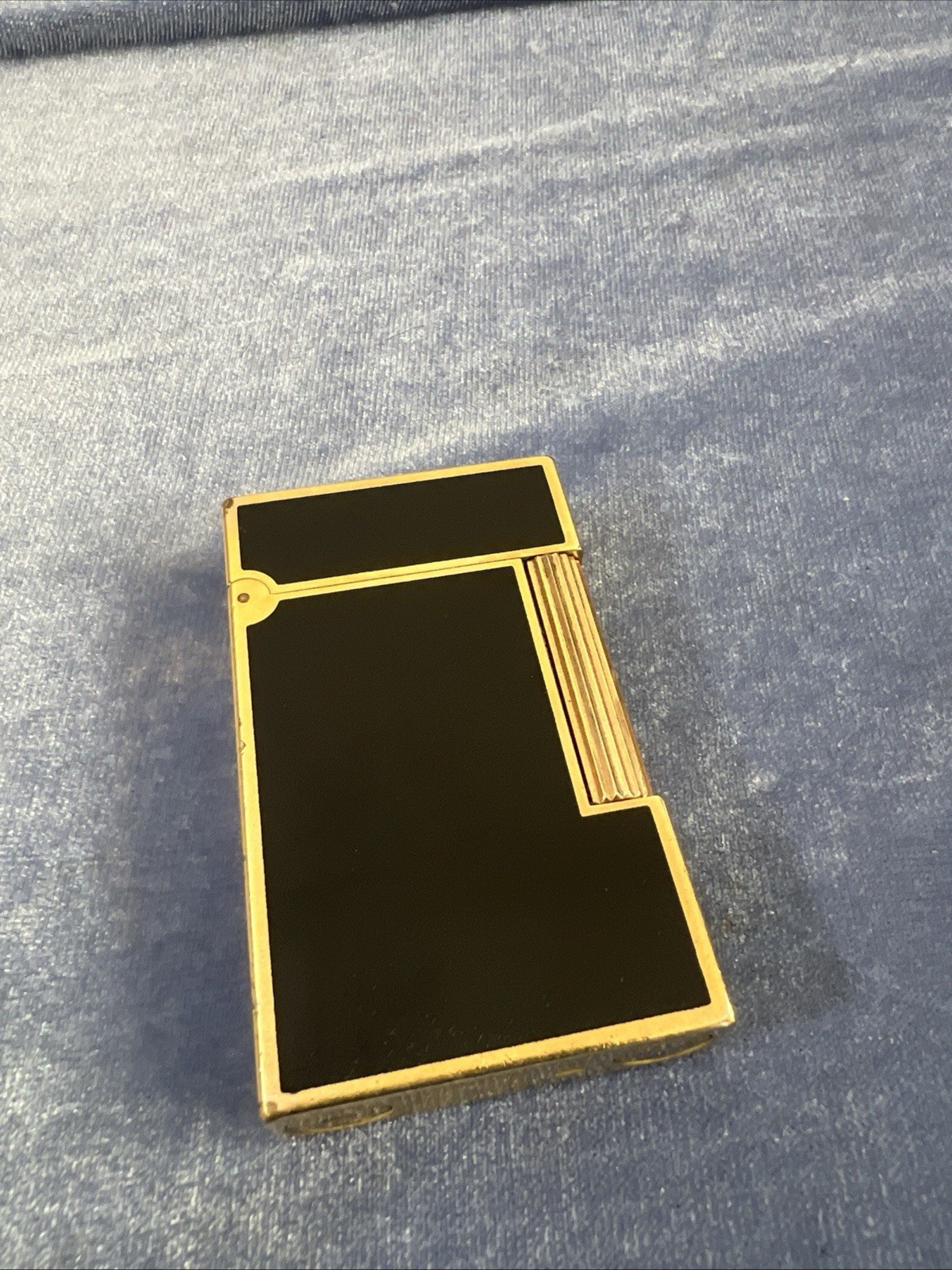 Vintage S.T. Dupont Ligne 1 Large Black Laque de Chine Gold Lighter Working