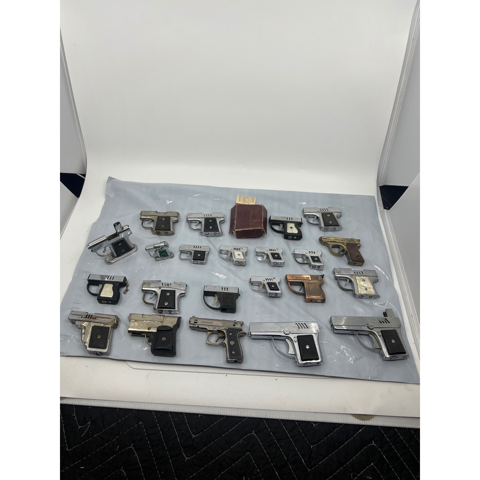 Lot of 23 Vintage Miniature Pistol Pocket Lighters Novelty Untested Collection