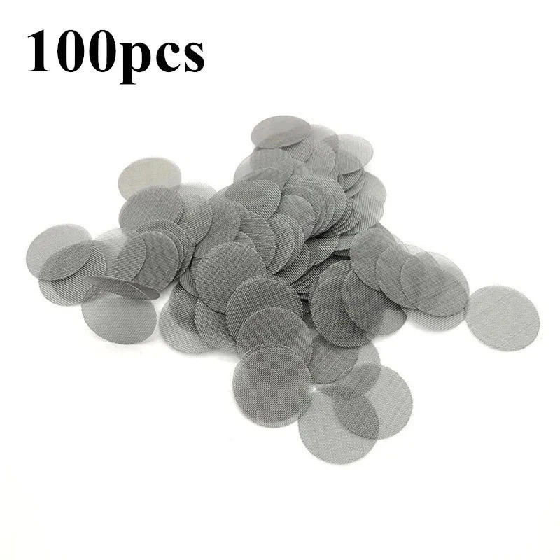 100pcs Tobacco Pipe Screens – Stainless Steel Mesh Filter for Hookah & Smoking