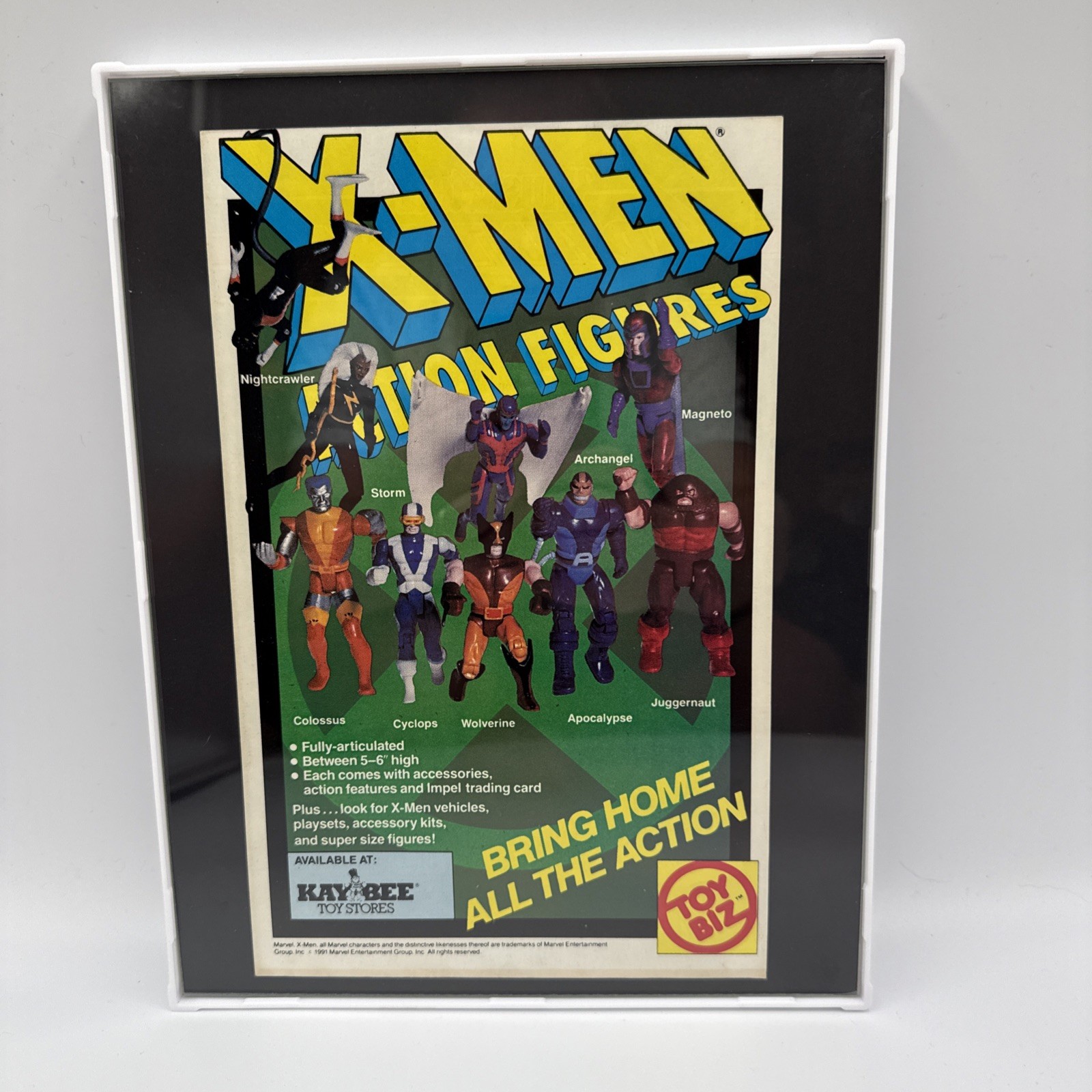 1991 X-Men Toy Biz Kay-Bee Toys Vintage Ad Framed 8.5x11 Wolverine Marvel