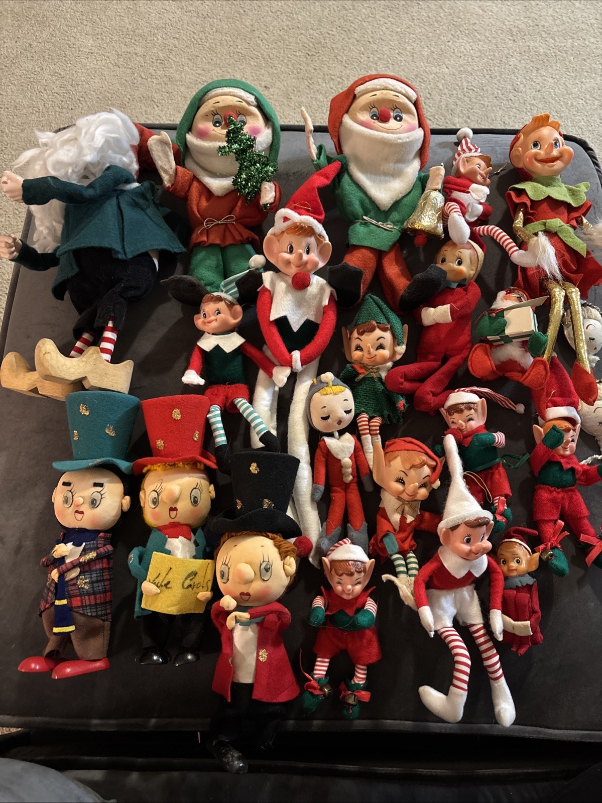 Lot of 22 Vintage Christmas Elf-Pixie Santa Knee Huggers & More - Japan Noel Etc