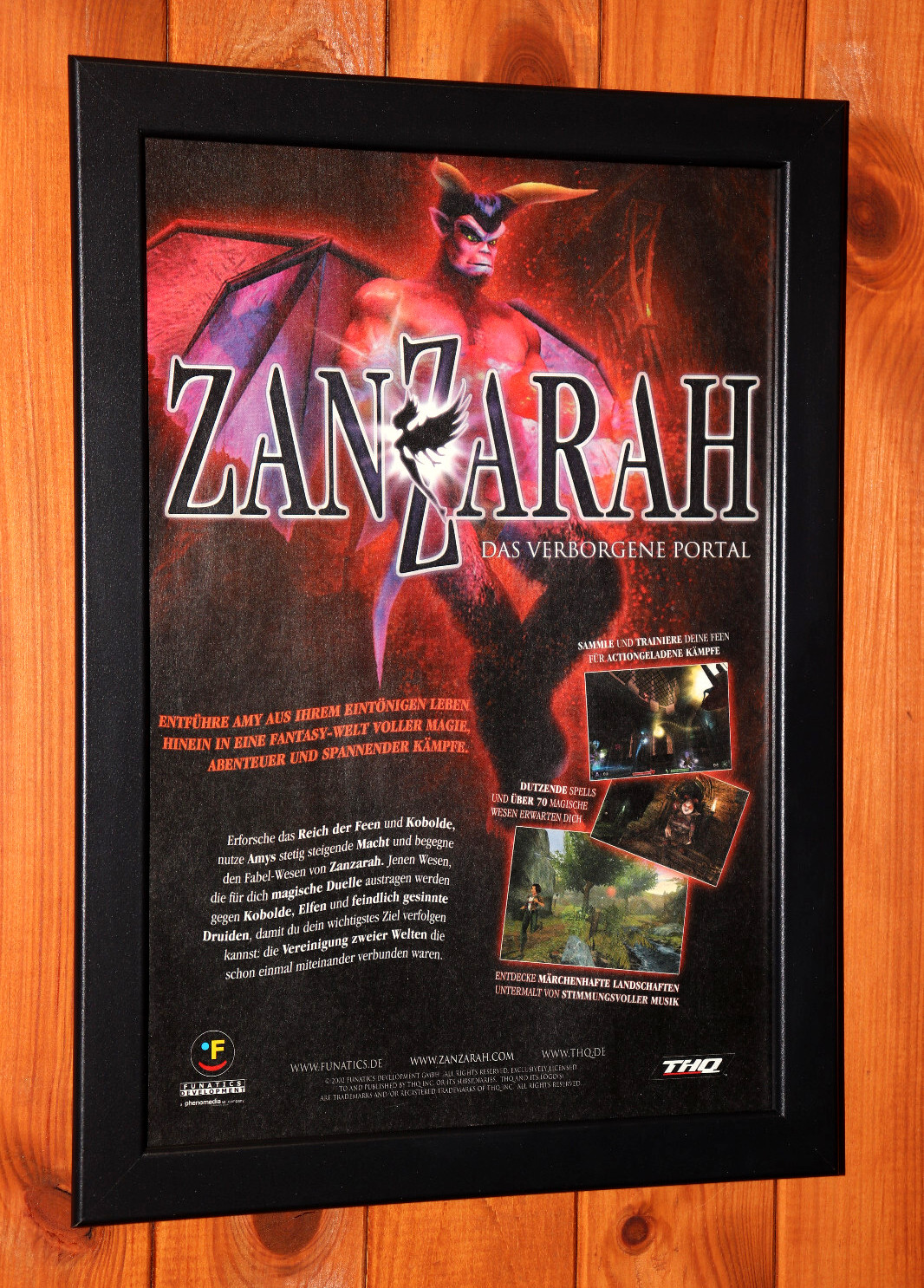 ZanZarah The Hidden Portal PC Windows Vintage Promo Small Poster Ad Page Framed