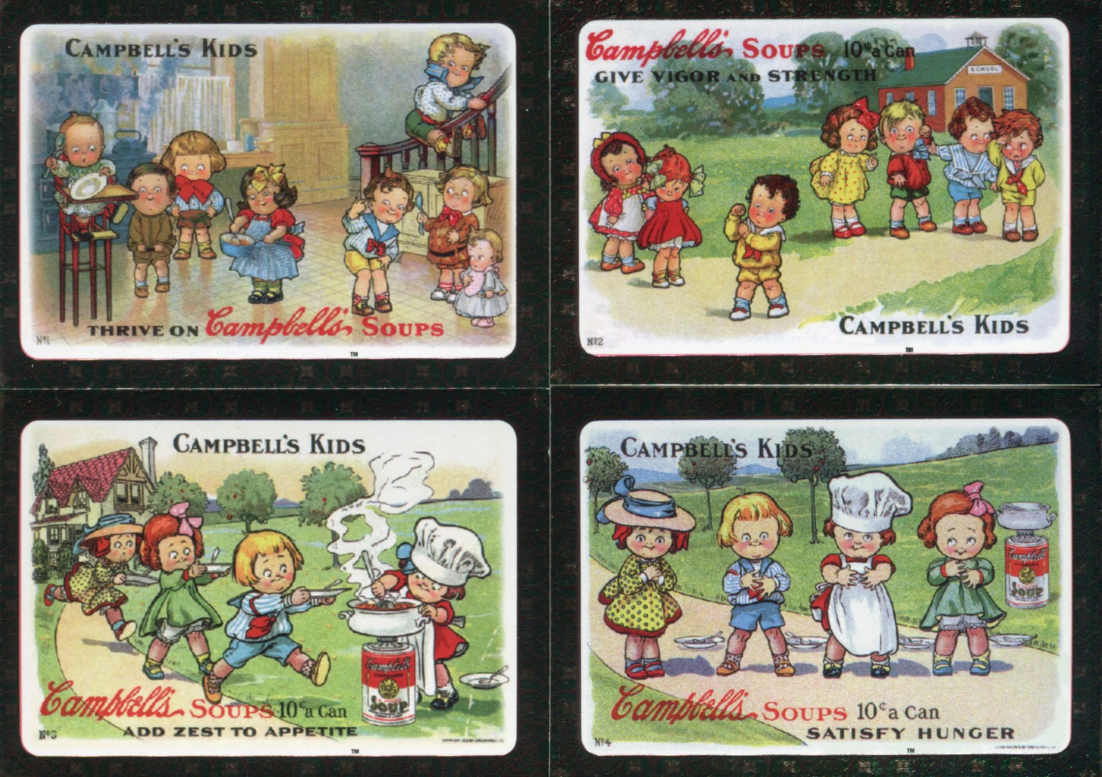 Campbell\'s Soup Postcard Foil Border Chase Card Set 4 Cards PC-1 thru PC-4